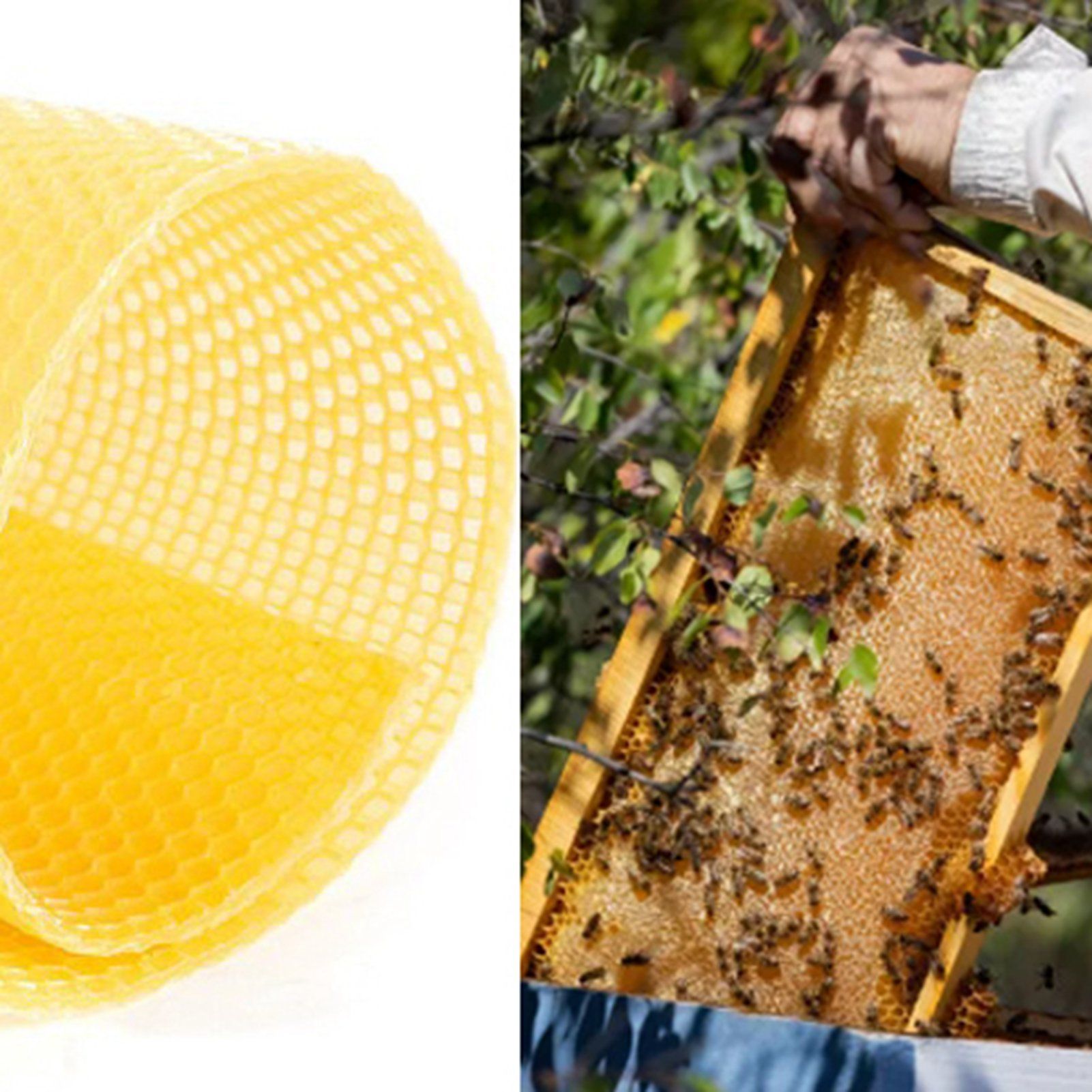 10Pcs Beeswax Sheets for Candle Making Natural Beeswax Honeycomb Foundation Sheets for Kids Adults - Image 8