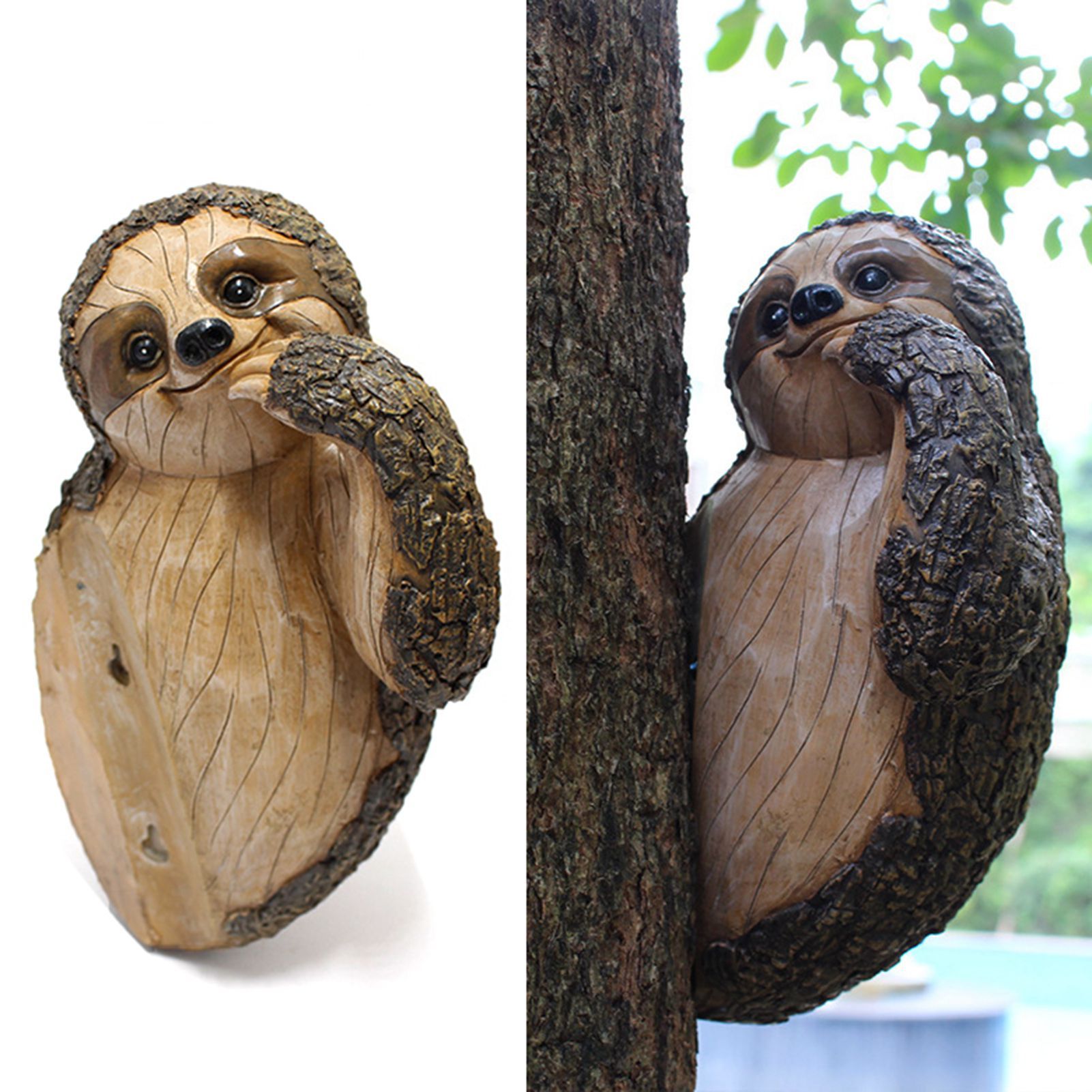 Garden Peeker Sloth Sculptures Lovely Innovative Simulation Resin Waterproof Lasting Tree Hugger Peeker Statue - Image 3