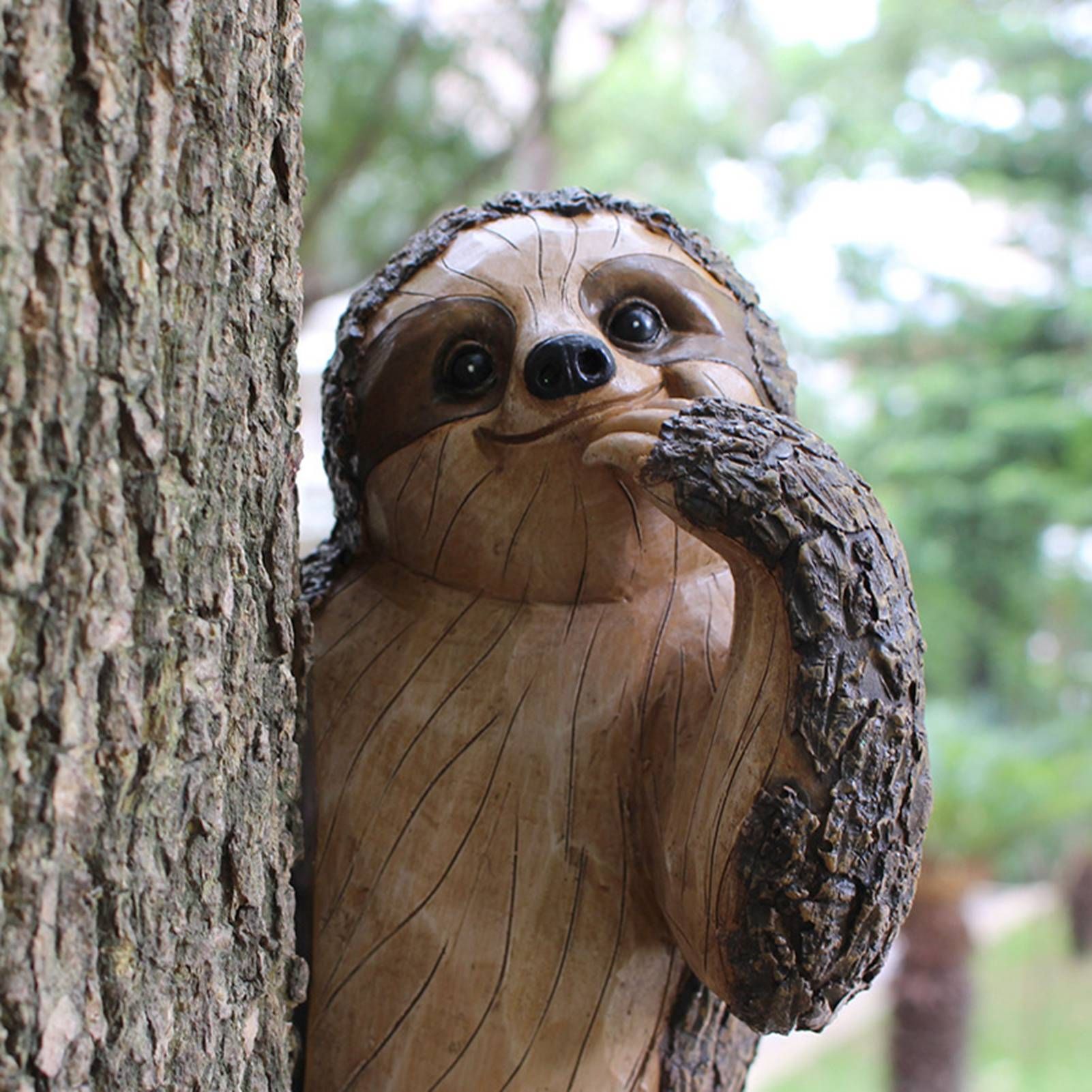 Garden Peeker Sloth Sculptures Lovely Innovative Simulation Resin Waterproof Lasting Tree Hugger Peeker Statue - Image 5