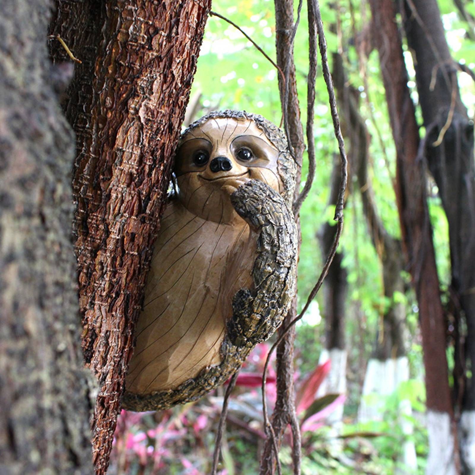 Garden Peeker Sloth Sculptures Lovely Innovative Simulation Resin Waterproof Lasting Tree Hugger Peeker Statue - Image 6