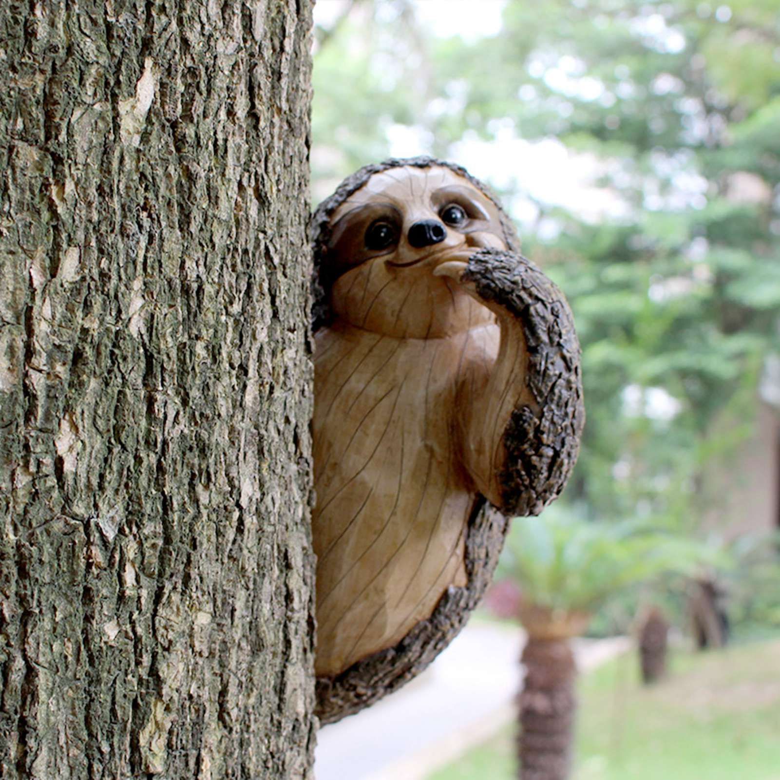 Garden Peeker Sloth Sculptures Lovely Innovative Simulation Resin Waterproof Lasting Tree Hugger Peeker Statue - Image 7