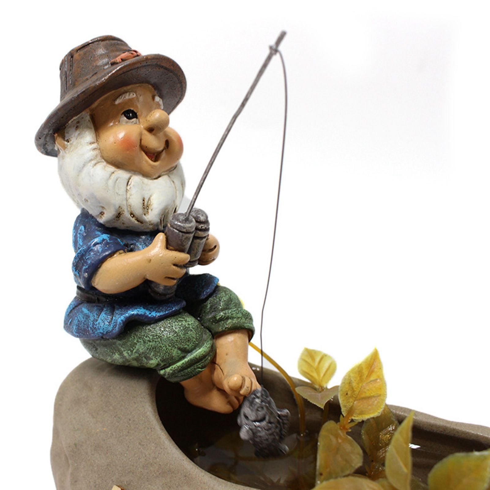 Fishing Man Figurine Bright Colors Lifelike Details Durable Resin Widely Used Fisherman Statue for Garden Home Backyard - Image 4