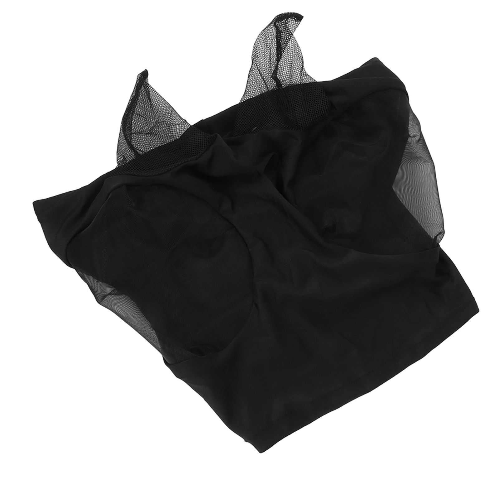 Horse Mesh Fly Mask Breathable Elastic Horse Face Mask with Ears Protection Riding Equestrian Equipment Black - Image 2