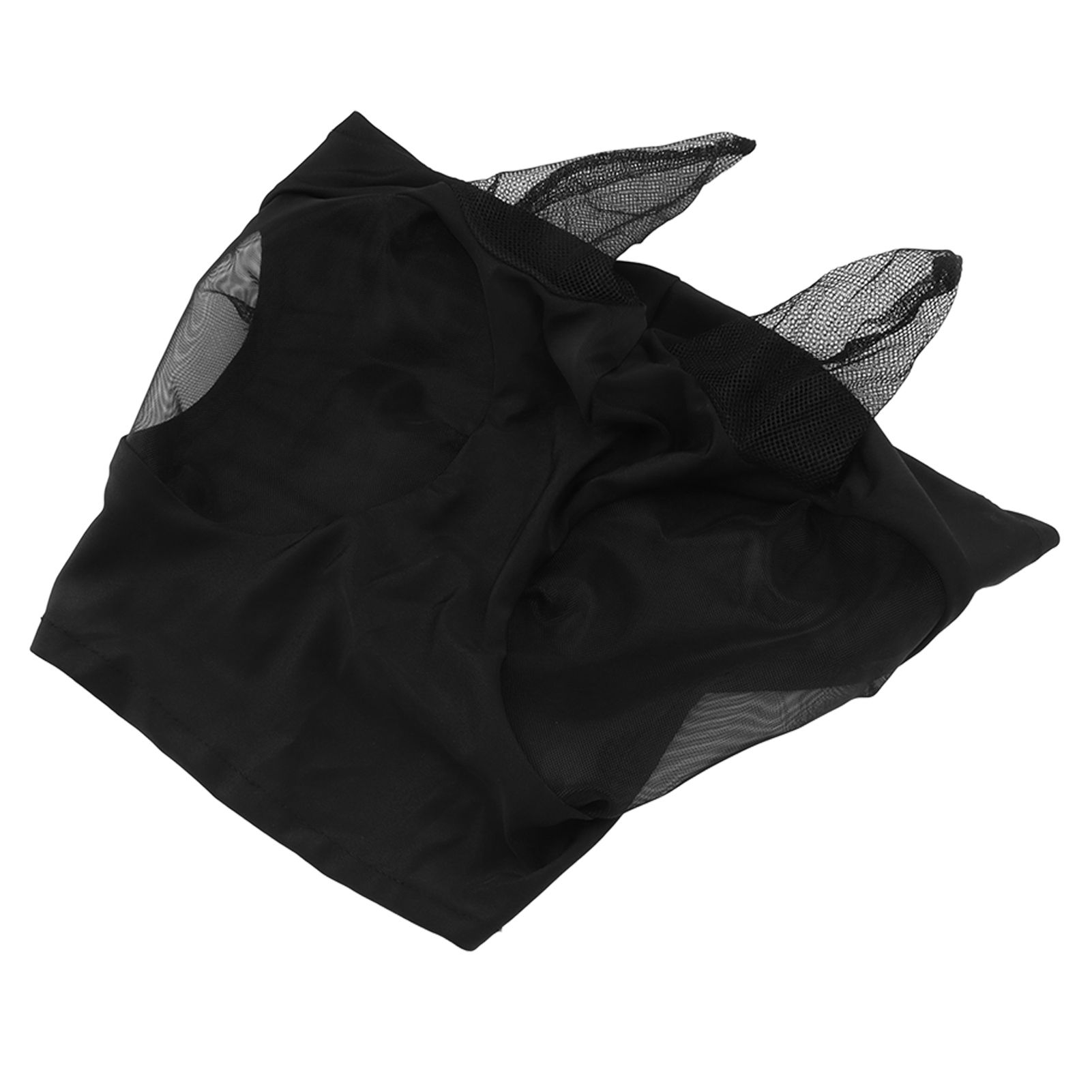 Horse Mesh Fly Mask Breathable Elastic Horse Face Mask with Ears Protection Riding Equestrian Equipment Black - Image 3