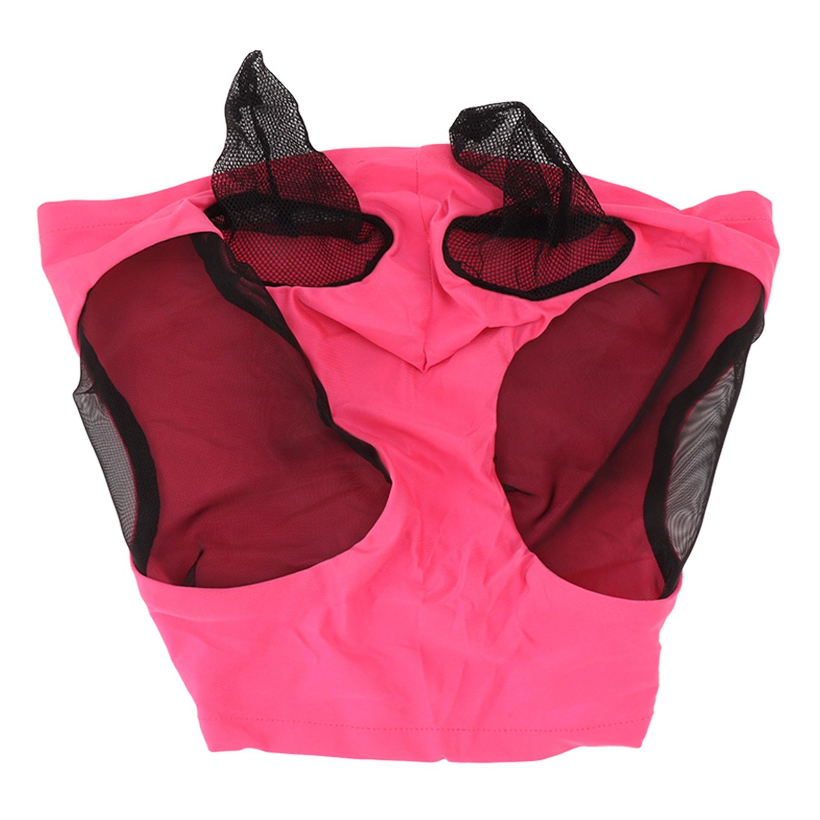 Horse Mesh Fly Mask Breathable Elastic Horse Face Mask with Ears Protection Riding Equestrian Equipment Rose Red - Image 1