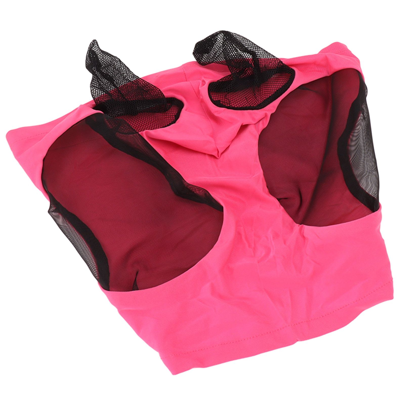 Horse Mesh Fly Mask Breathable Elastic Horse Face Mask with Ears Protection Riding Equestrian Equipment Rose Red - Image 3