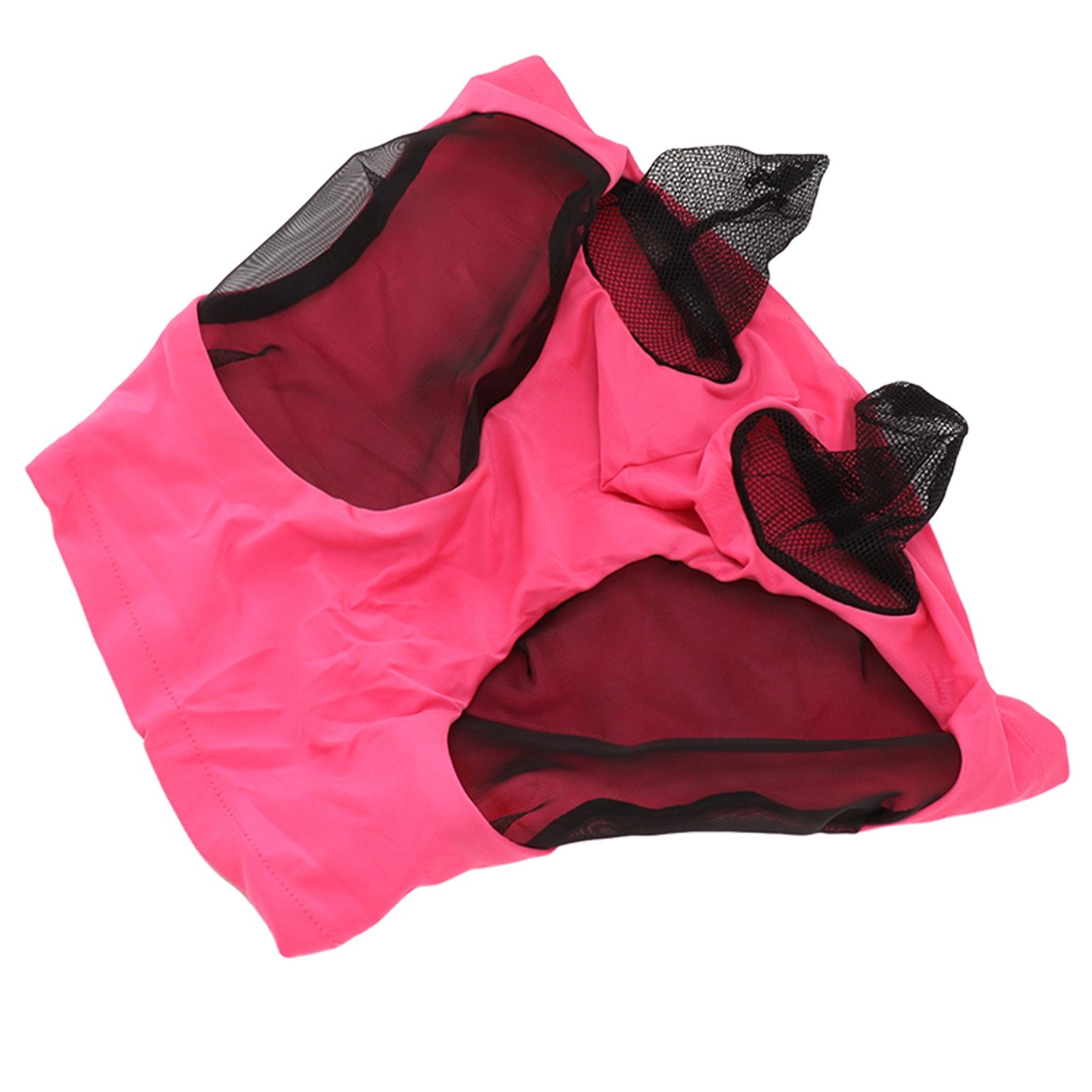 Horse Mesh Fly Mask Breathable Elastic Horse Face Mask with Ears Protection Riding Equestrian Equipment Rose Red - Image 4