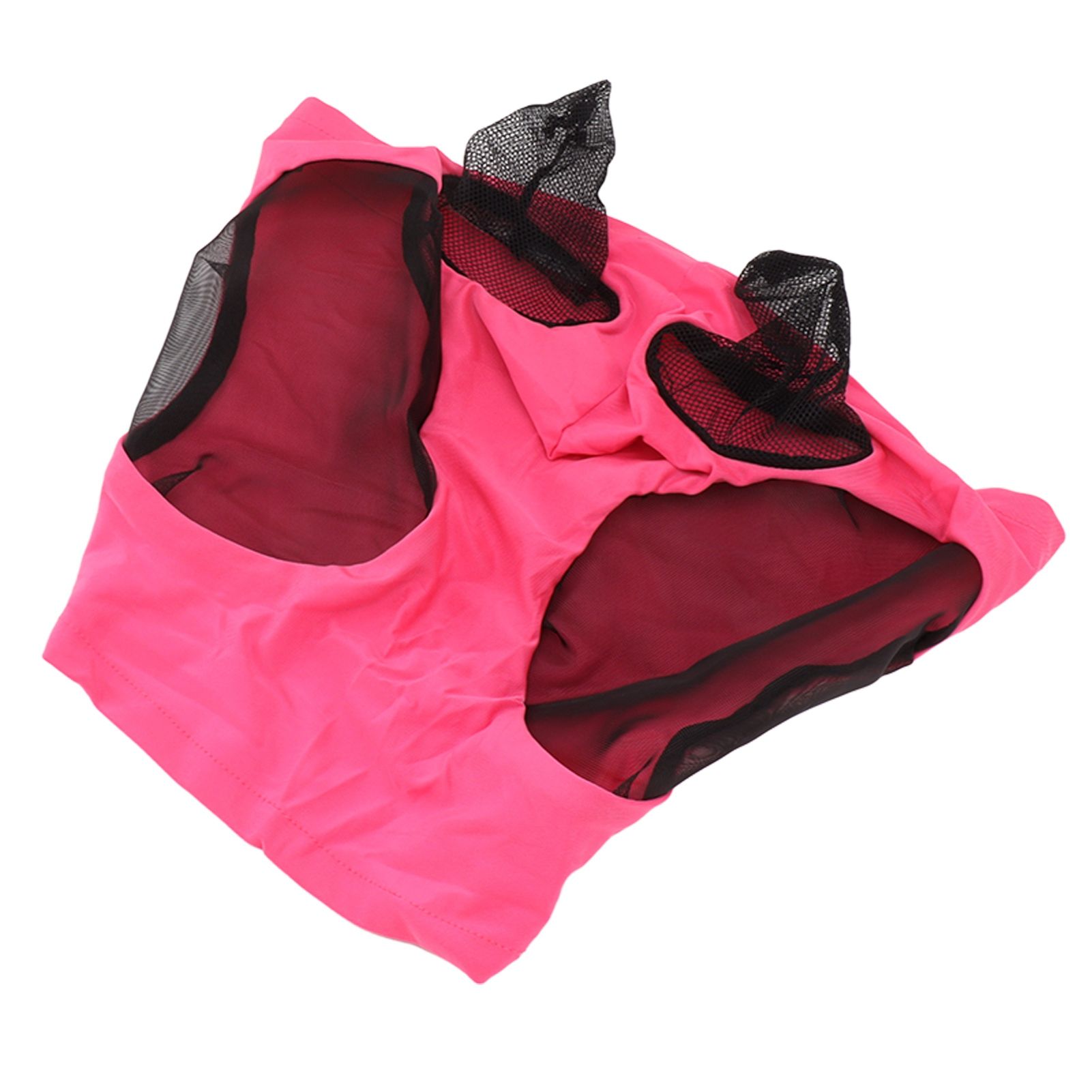 Horse Mesh Fly Mask Breathable Elastic Horse Face Mask with Ears Protection Riding Equestrian Equipment Rose Red - Image 5
