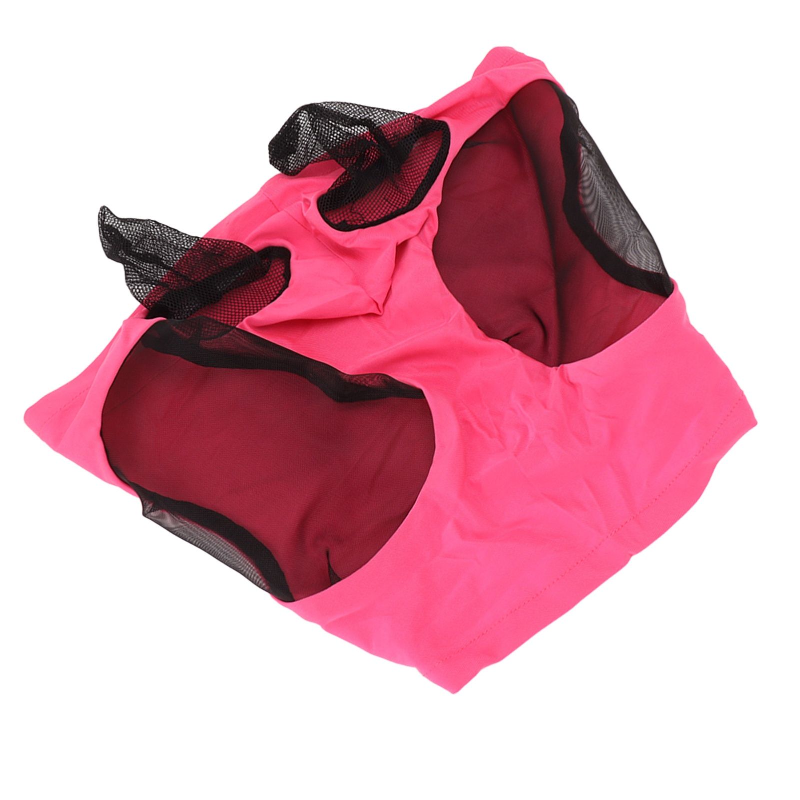 Horse Mesh Fly Mask Breathable Elastic Horse Face Mask with Ears Protection Riding Equestrian Equipment Rose Red - Image 6