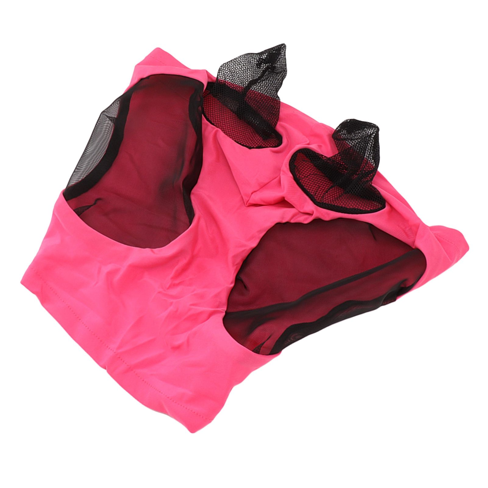 Horse Mesh Fly Mask Breathable Elastic Horse Face Mask with Ears Protection Riding Equestrian Equipment Rose Red - Image 7