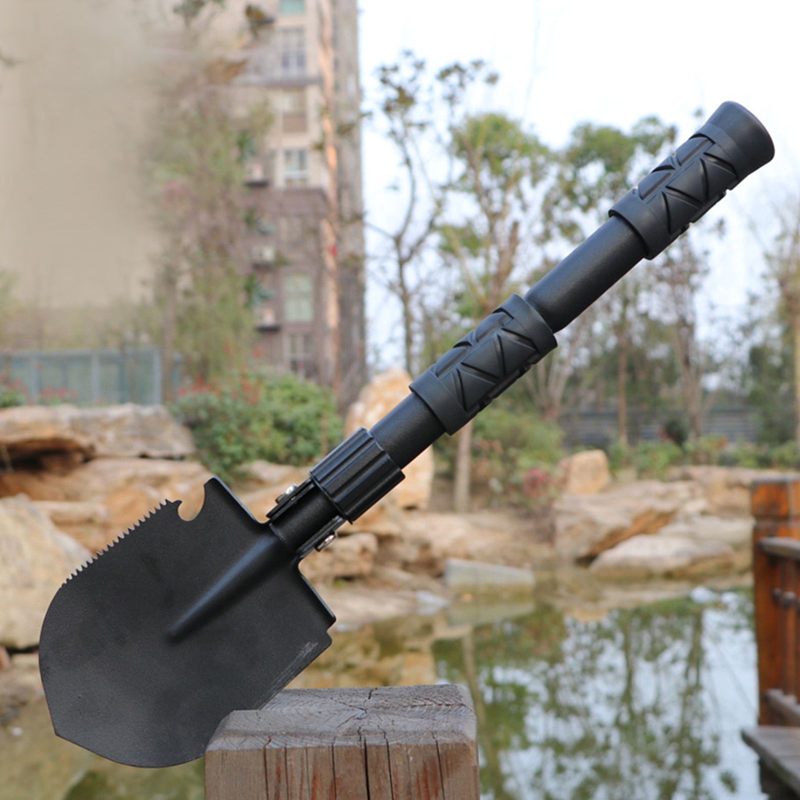 Folding Camping Shovel Alloy Steel Firefighting Shovel Entrenching Trowel Tool For Outdoor - Image 5