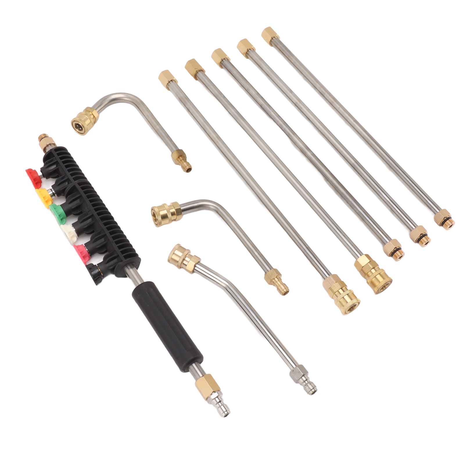 Pressure Washer Extension Wand 5 Straight Rod 3 Curve Rod Set Power Washer Lance with 6 Nozzles 1/4in Quick Connect - Image 8