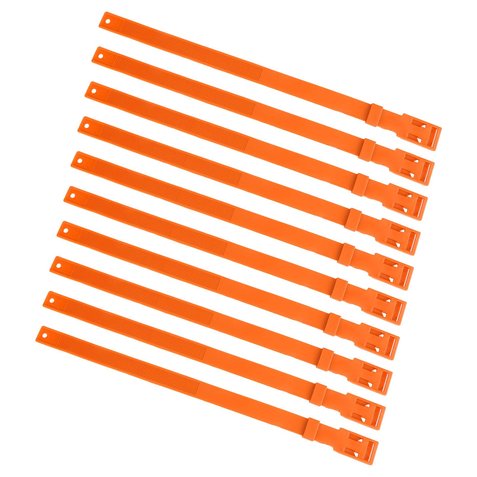 10PCS Goat Collar PU 23 Inch Adjustable Livestock Collar for Farm Animal Cow Horse Sheep Orange - Image 3