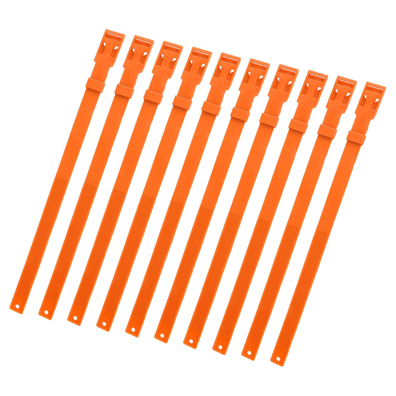 10PCS Goat Collar PU 23 Inch Adjustable Livestock Collar for Farm Animal Cow Horse Sheep Orange - Image 5