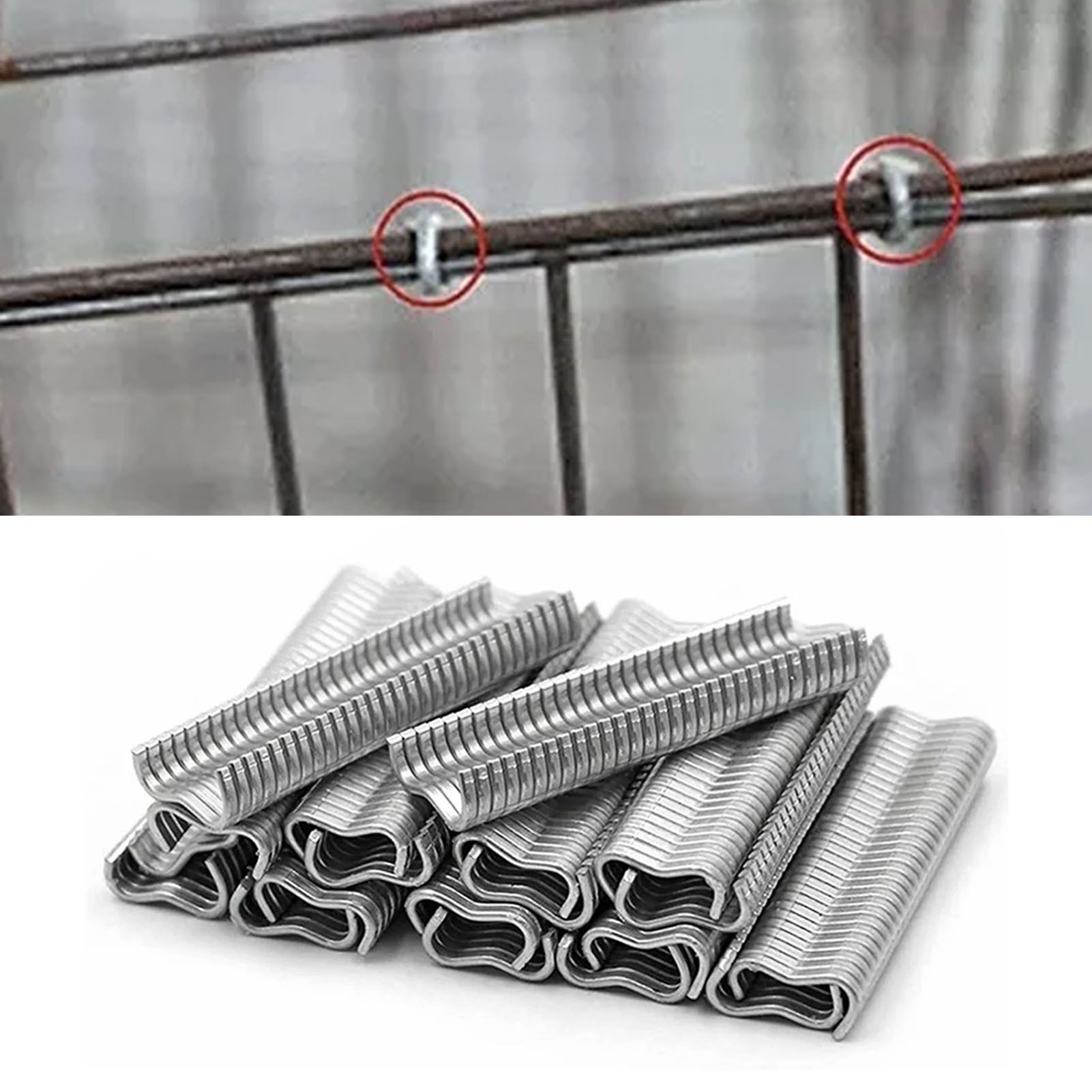 2400Pcs Animal Cages Installation M Shape Nails Metal Chicken Coop Wire Clip Buckles Type M Nails - Image 5