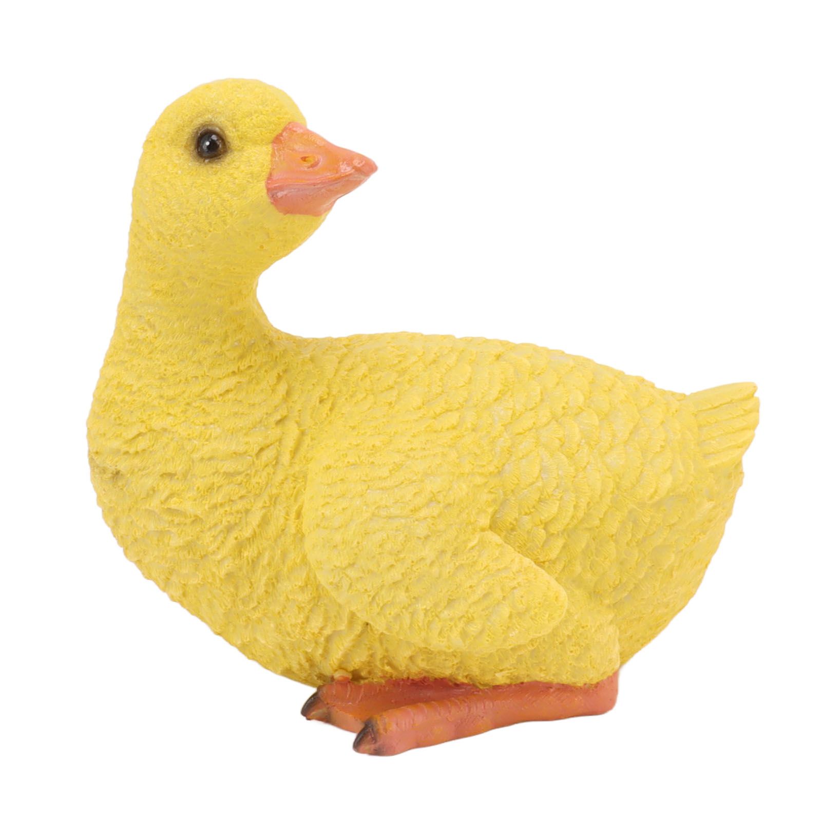 Duck Ornament Resin Weather Resistant Cute Vivid Expression Duck Statues Sculpture for Garden Yard Pond Yellow - Image 1