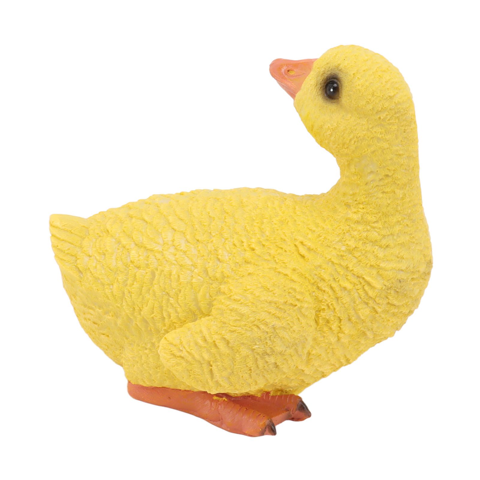 Duck Ornament Resin Weather Resistant Cute Vivid Expression Duck Statues Sculpture for Garden Yard Pond Yellow - Image 3