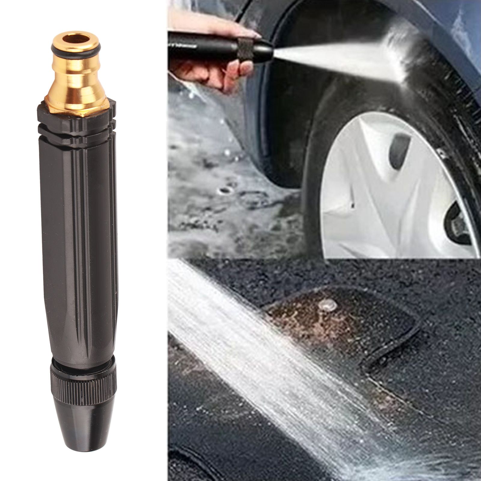 Hose Nozzle G1/2 Engineering Plastic High Pressure Spray Nozzle with Aluminum Alloy PVC Joint for Garden Car - Image 5