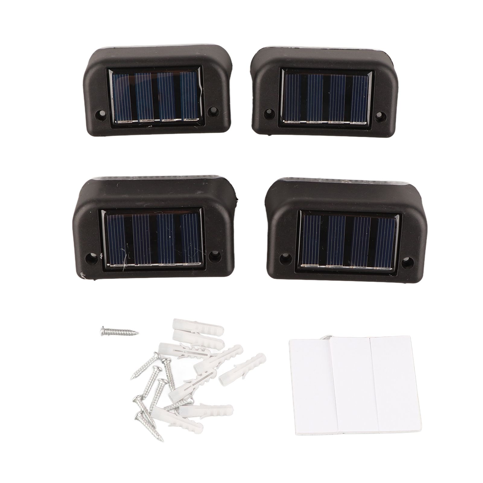 4 Pcs Solar Step Light White Lighting Waterproof High Strength Solar LED Deck Light Outdoor Stair Lamp - Image 1