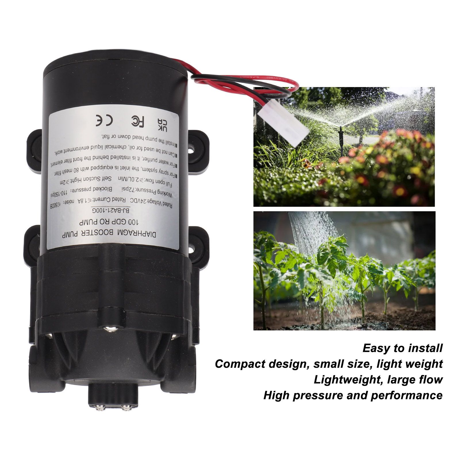 Self Priming Pump Water Booster Diaphragm Pressure G3/8 Female Thread Kitchen Bath Fixtures - Image 4