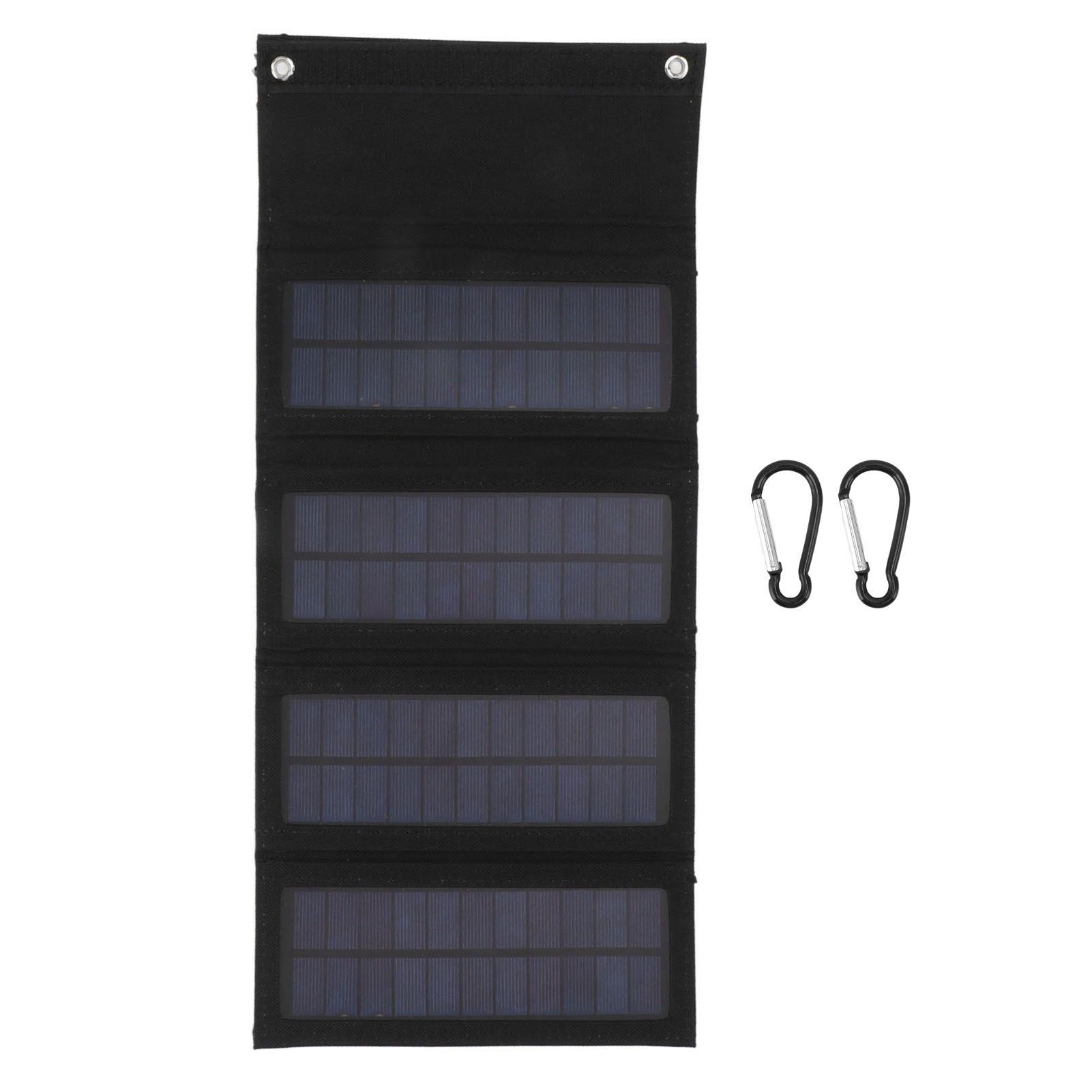 40W 4 Fold Solar Panel Charging Bag Folding Bag Foldable Monocrystalline Solar Panel Charger for Outdoor Camping Hiking Emergency Charging Black - Image 1