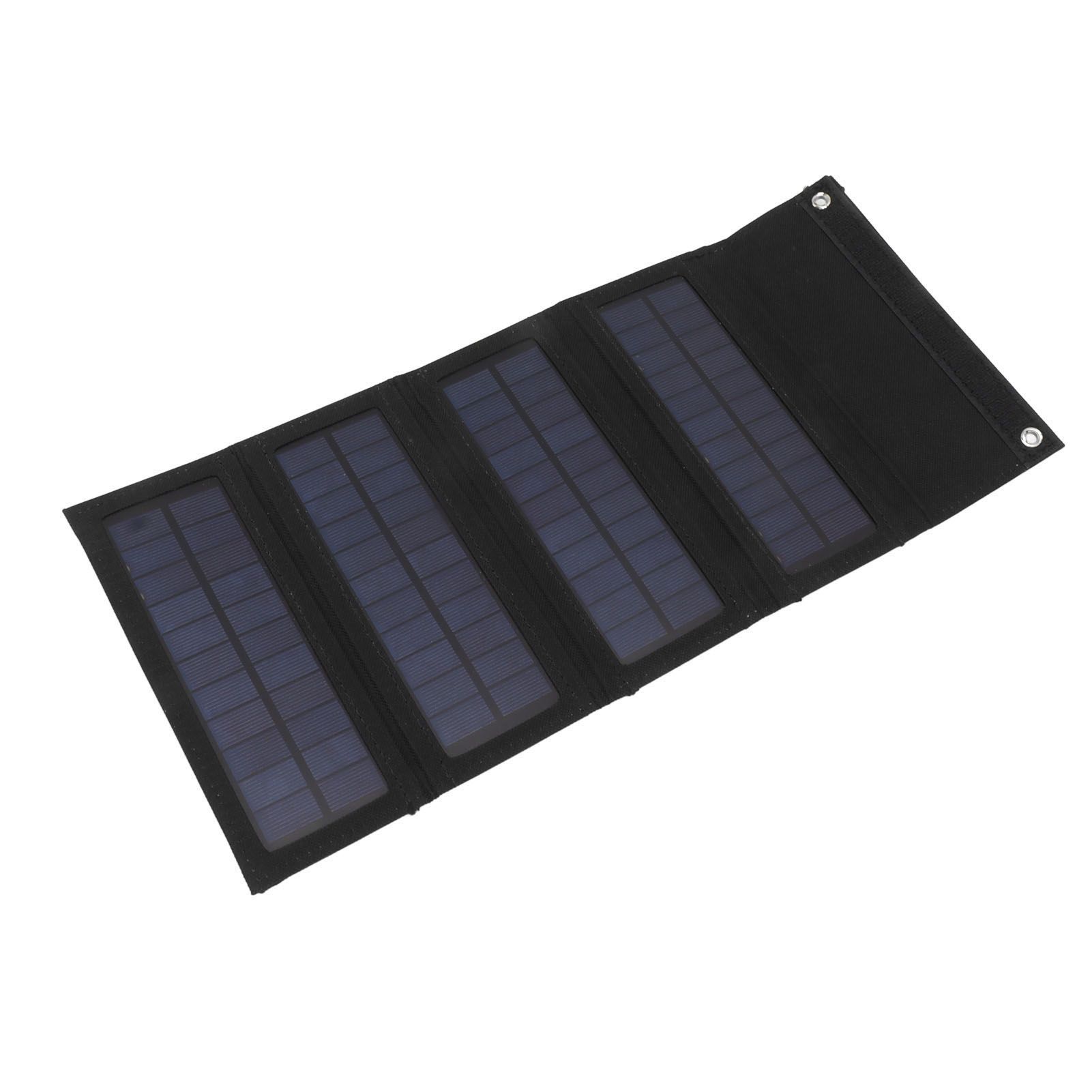 40W 4 Fold Solar Panel Charging Bag Folding Bag Foldable Monocrystalline Solar Panel Charger for Outdoor Camping Hiking Emergency Charging Black - Image 2