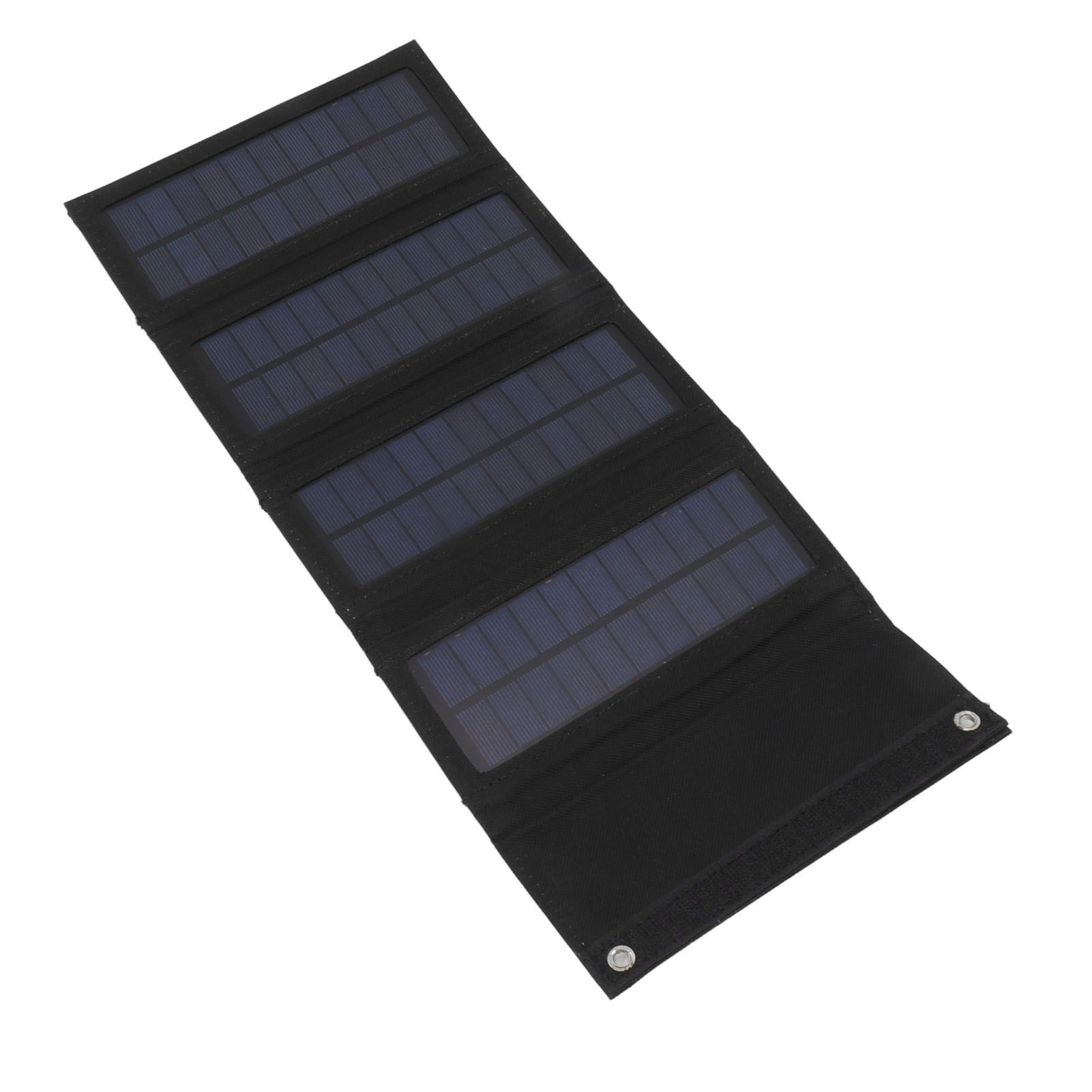40W 4 Fold Solar Panel Charging Bag Folding Bag Foldable Monocrystalline Solar Panel Charger for Outdoor Camping Hiking Emergency Charging Black - Image 3
