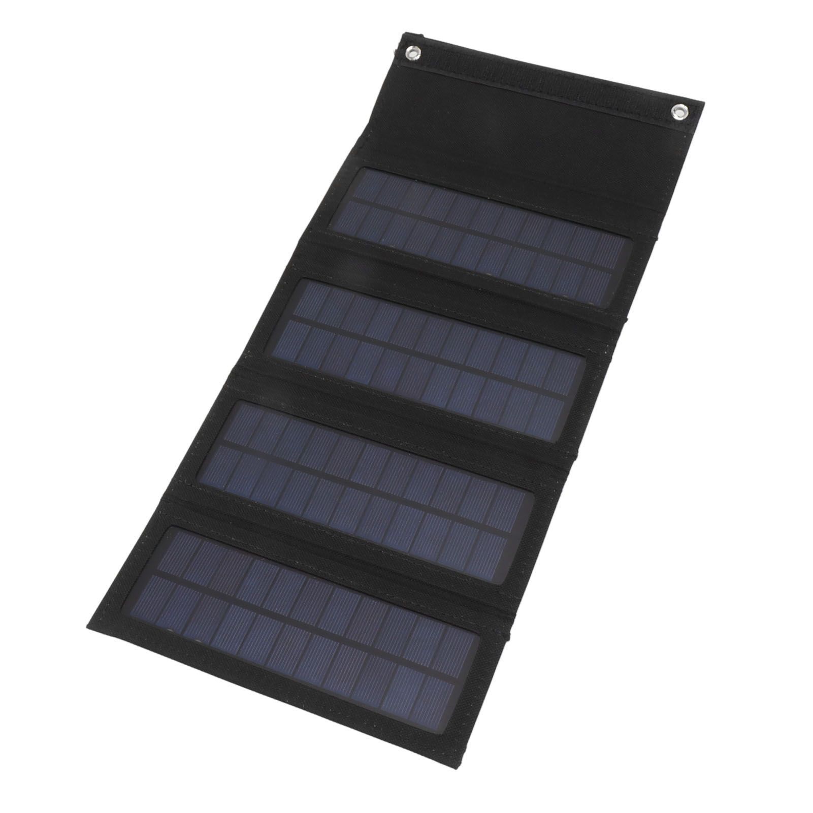 40W 4 Fold Solar Panel Charging Bag Folding Bag Foldable Monocrystalline Solar Panel Charger for Outdoor Camping Hiking Emergency Charging Black - Image 5