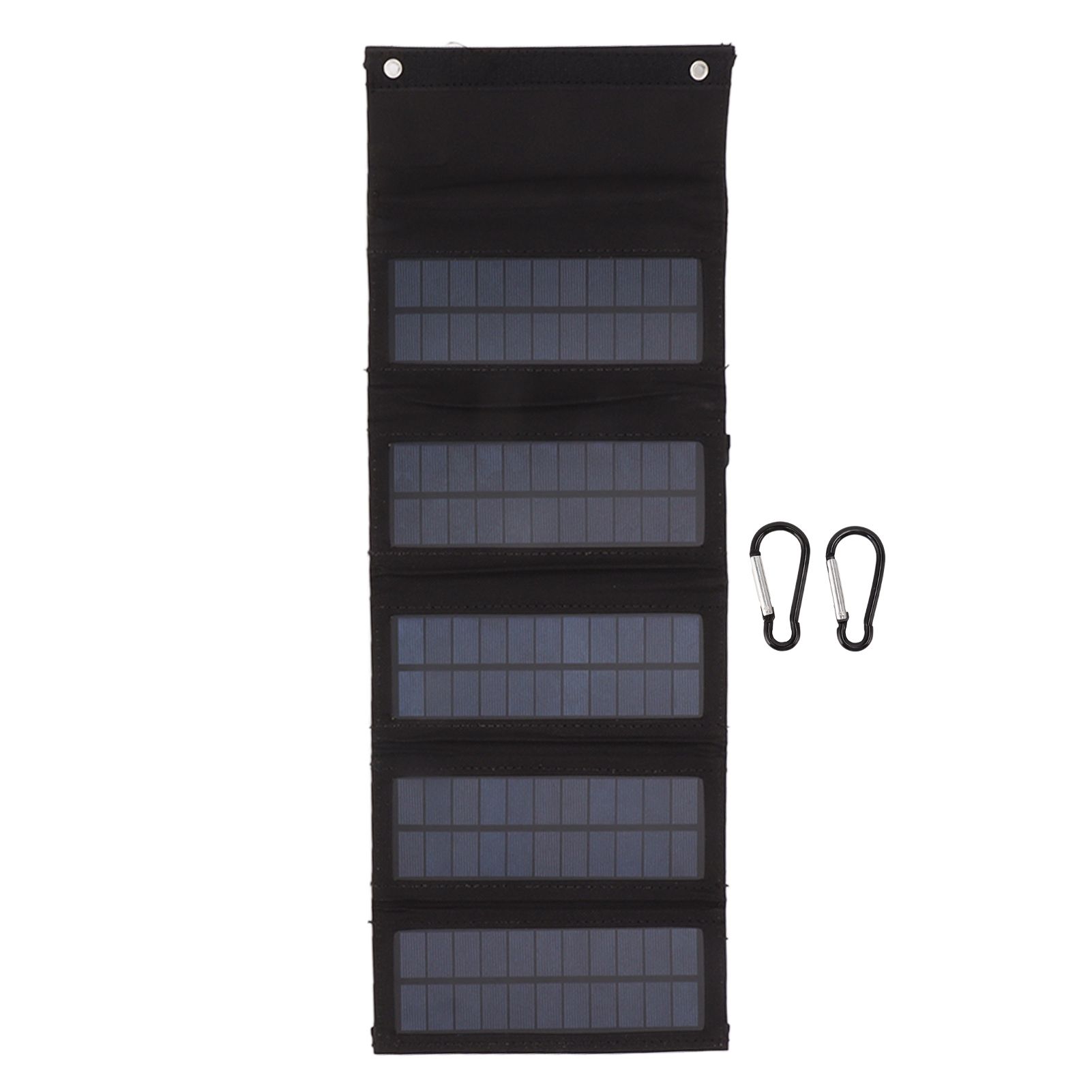 50W Portable Solar Panel Bag Monocrystalline Silicon 5 Folding Solar Panel Case for Outdoor Emergency Black - Image 1