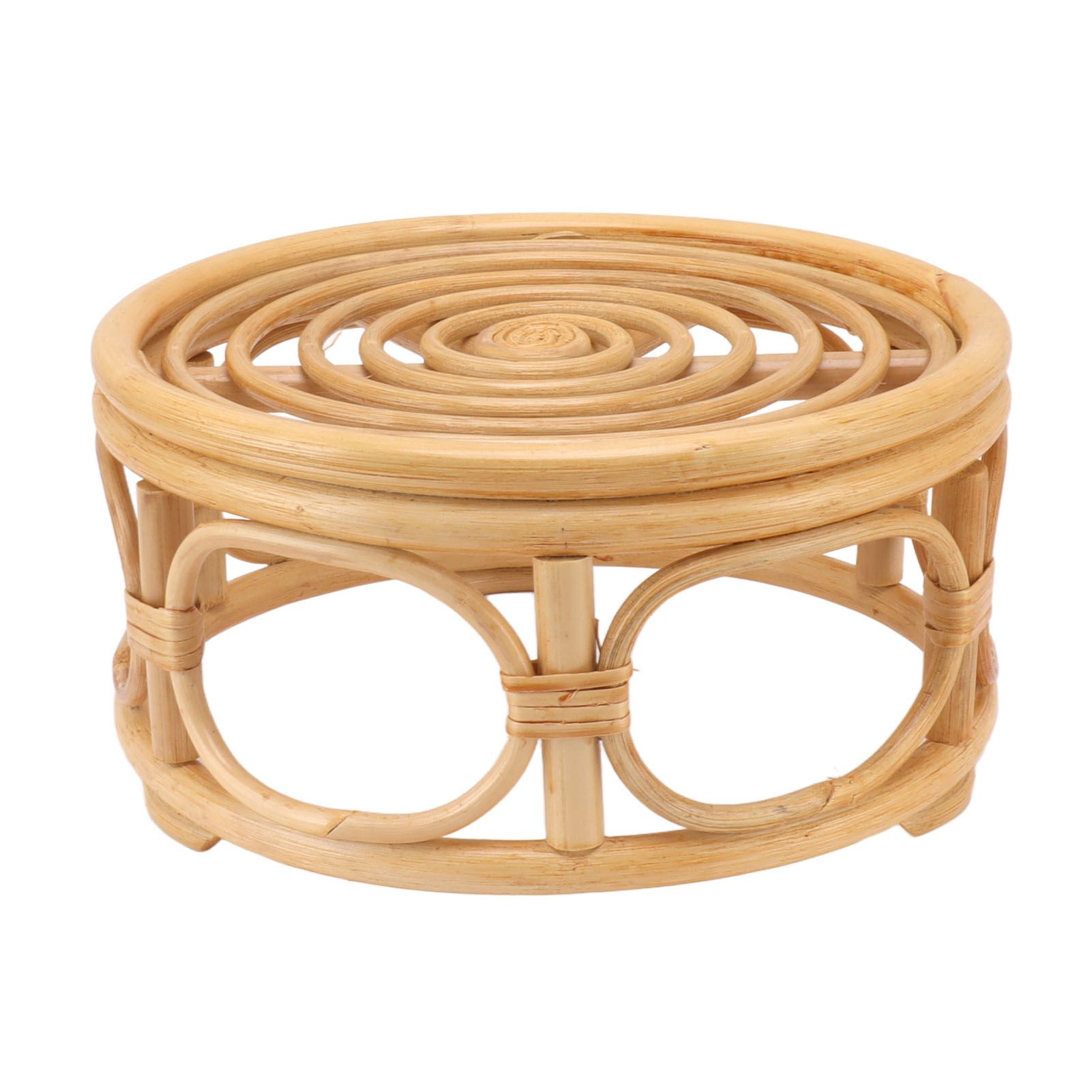 Rattan Indoor Plant Stand Round Shape Natural Plant Rack Handmade Rattan Planter Stand for Home Garden Yard Large - Image 1