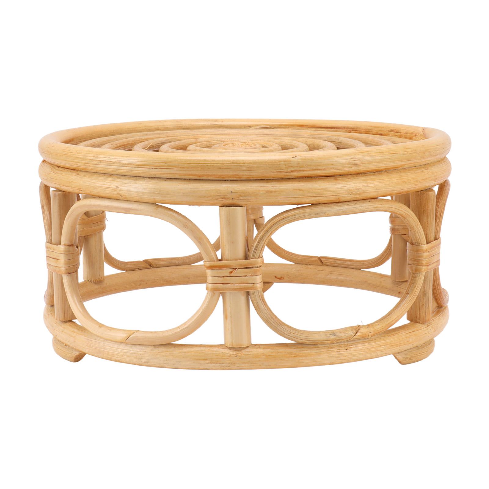 Rattan Indoor Plant Stand Round Shape Natural Plant Rack Handmade Rattan Planter Stand for Home Garden Yard Large - Image 2