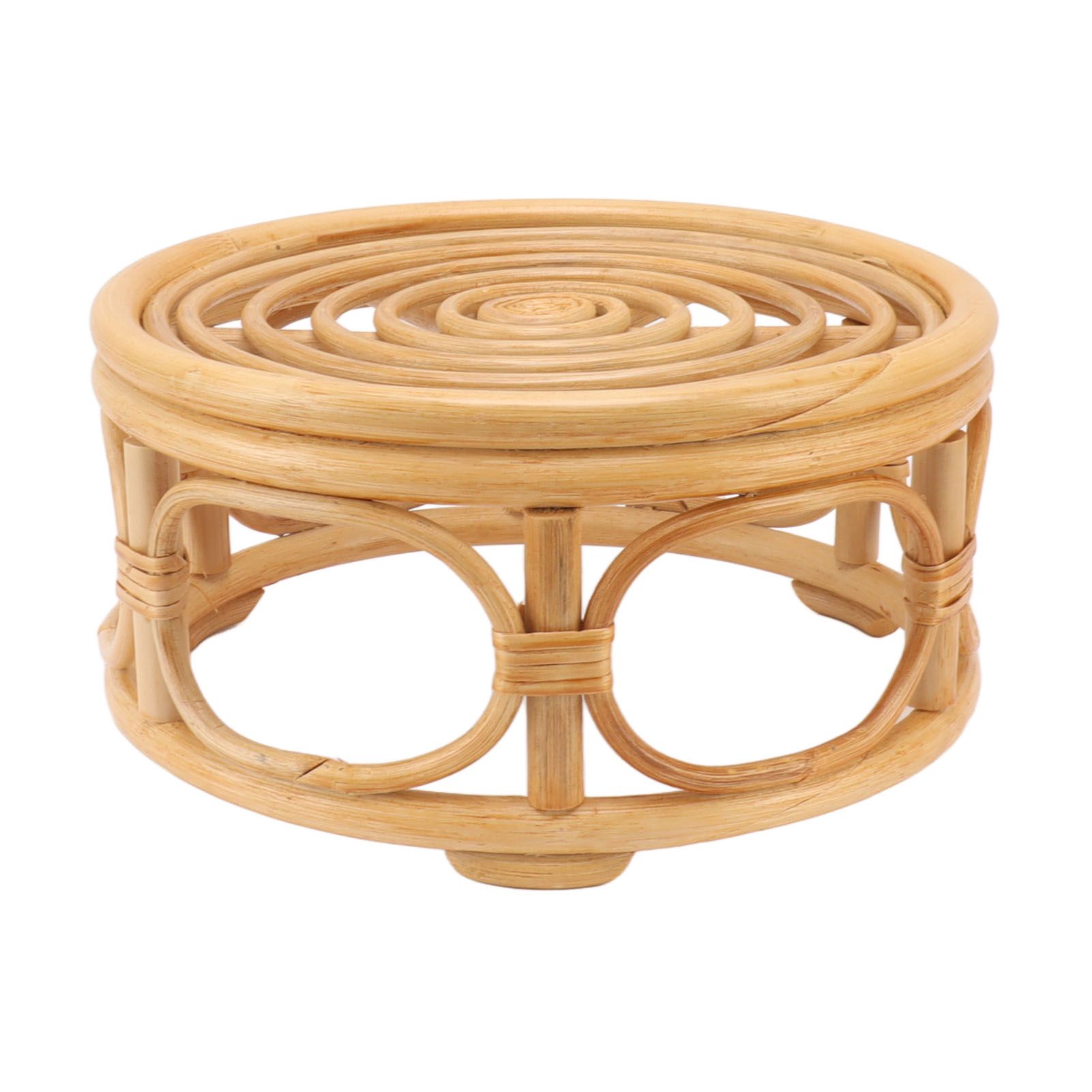 Rattan Indoor Plant Stand Round Shape Natural Plant Rack Handmade Rattan Planter Stand for Home Garden Yard Large - Image 4
