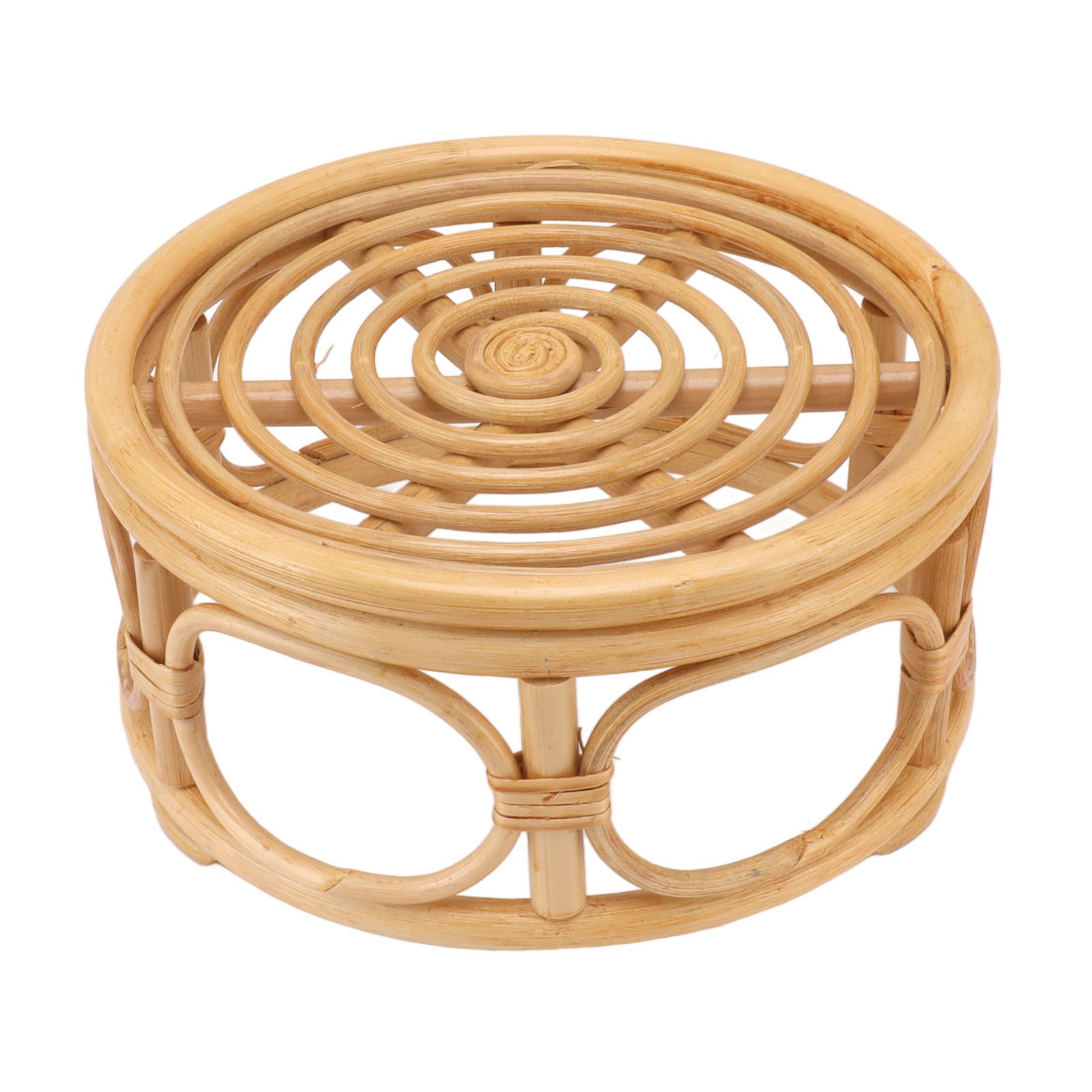 Rattan Indoor Plant Stand Round Shape Natural Plant Rack Handmade Rattan Planter Stand for Home Garden Yard Large - Image 5