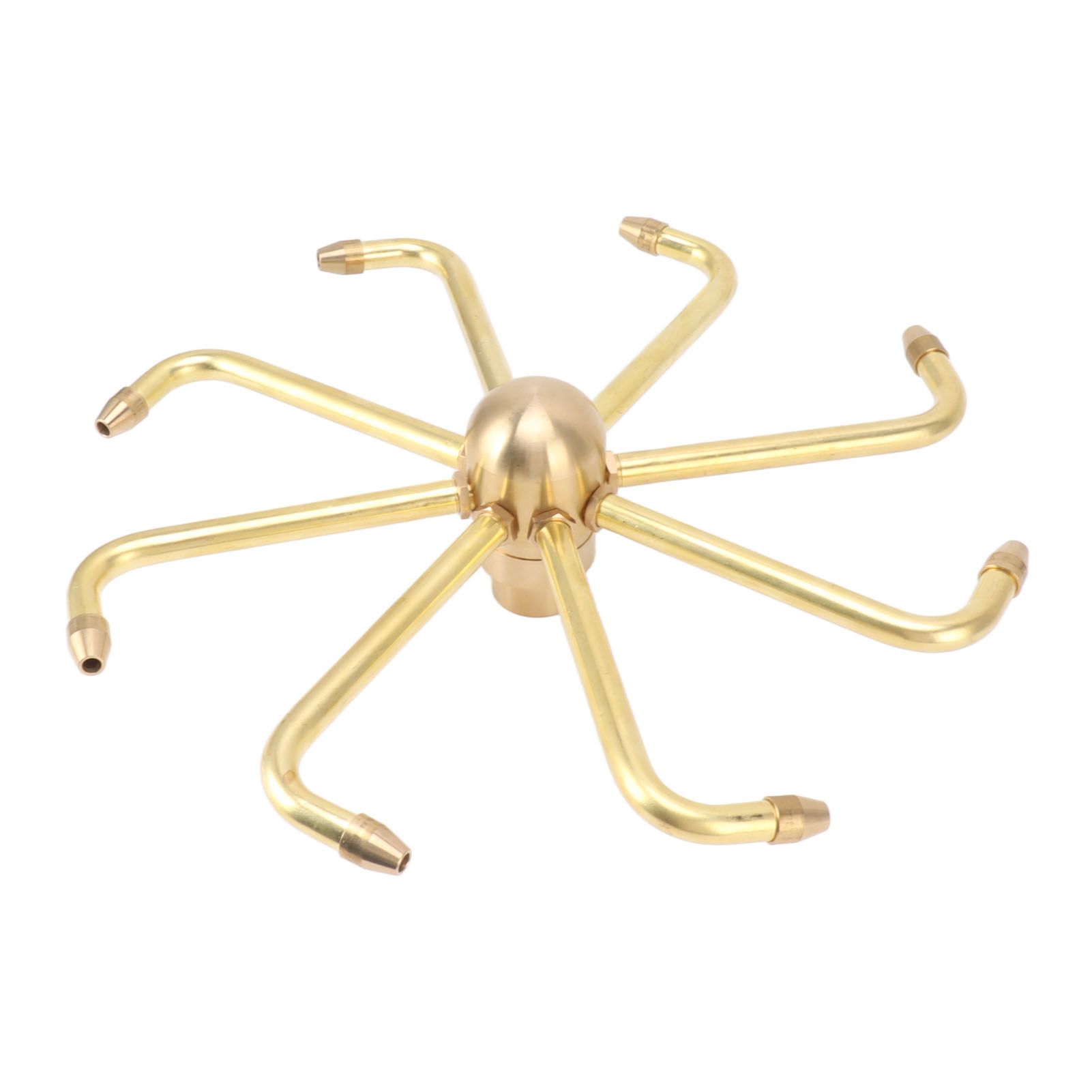 8 Holes Fountain Nozzles Brass Windmill Rotating Fountain Water Spray Head for Rockery Fish Pond Landscape G1in - Image 1