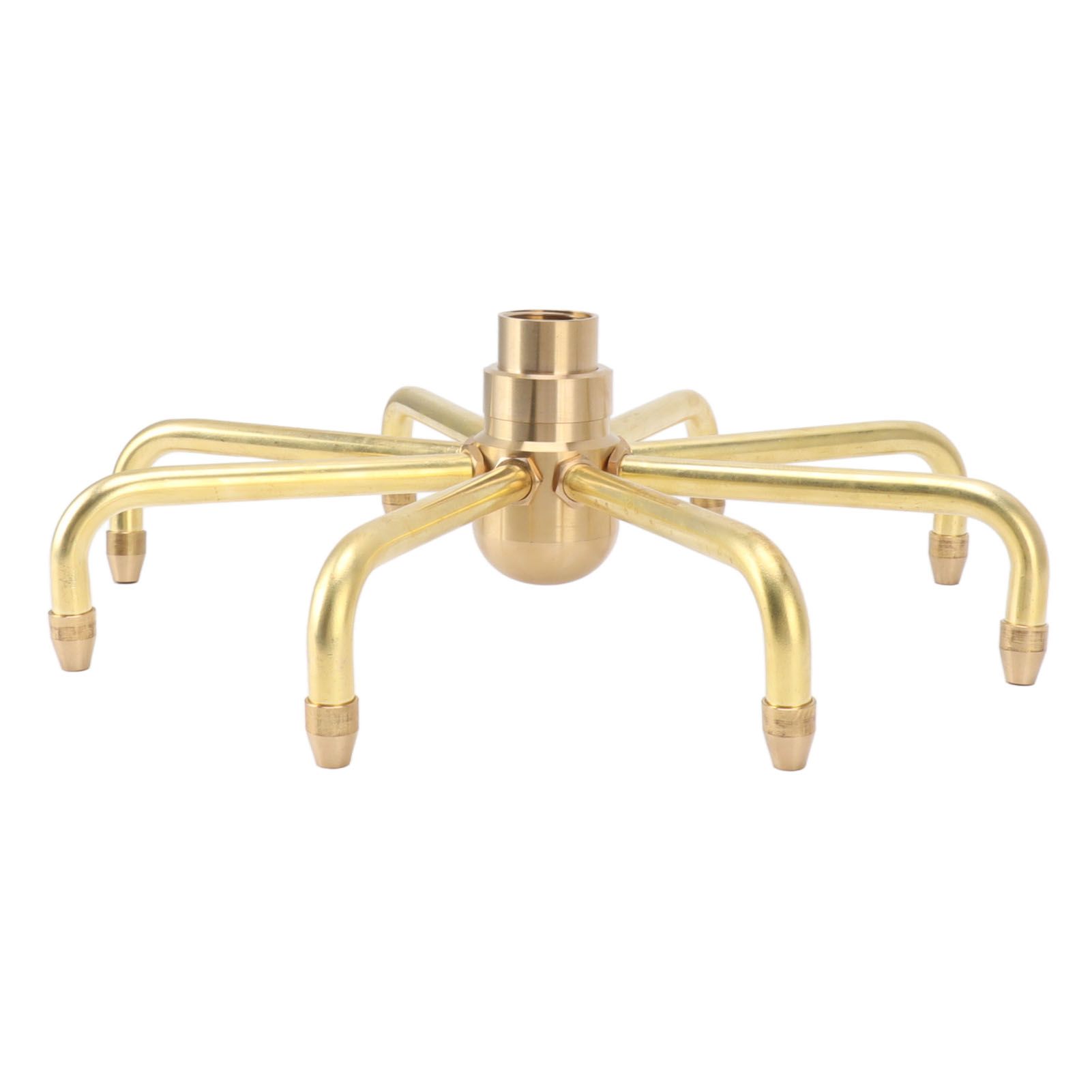 8 Holes Fountain Nozzles Brass Windmill Rotating Fountain Water Spray Head for Rockery Fish Pond Landscape G1in - Image 2