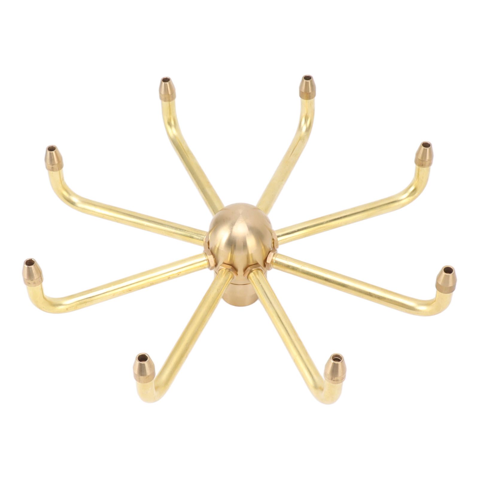 8 Holes Fountain Nozzles Brass Windmill Rotating Fountain Water Spray Head for Rockery Fish Pond Landscape G1in - Image 3