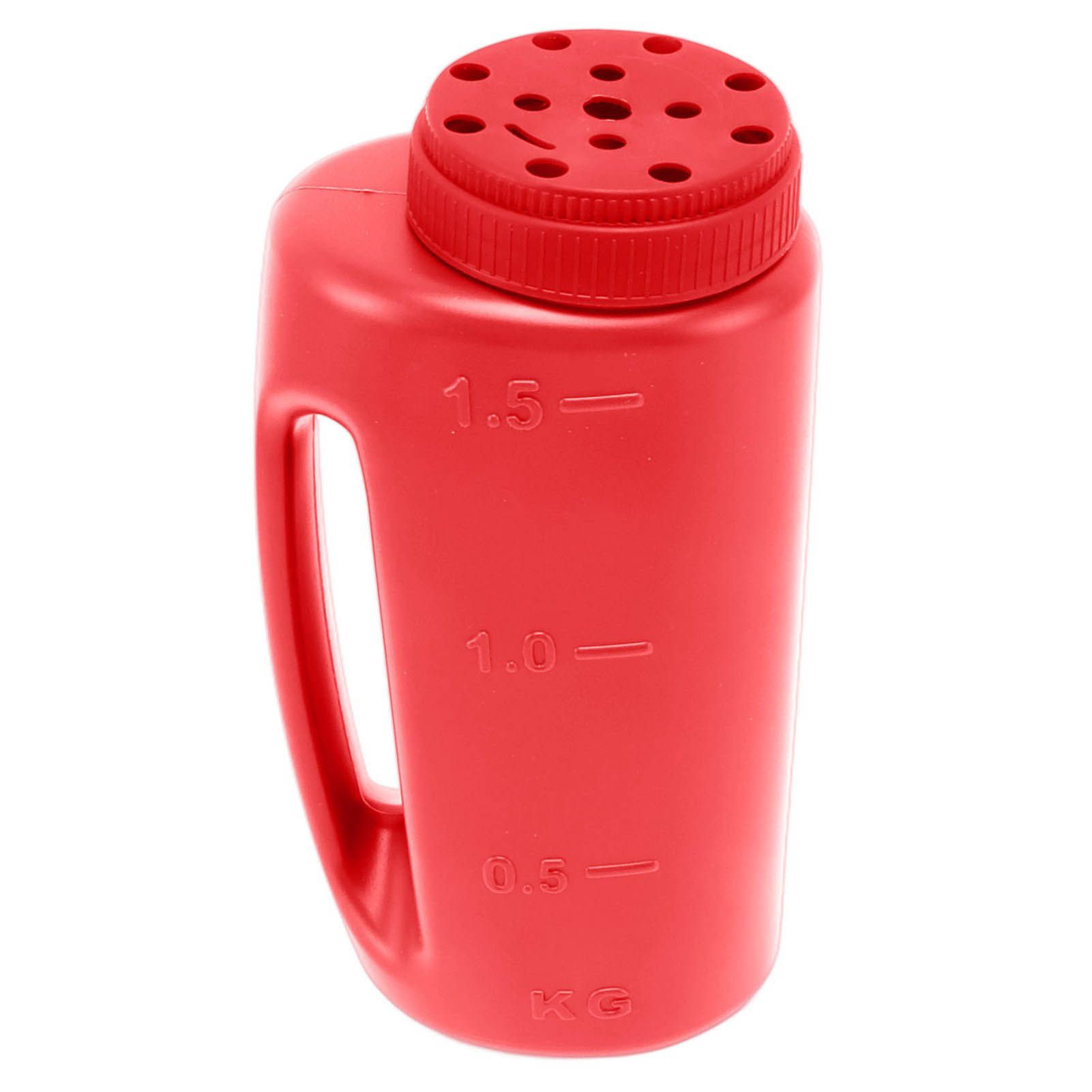 Handheld Fertilizer Spreader Hand Held Grass Seed Spreader Crop Spreading Salt Sowing Pot Red - Image 1