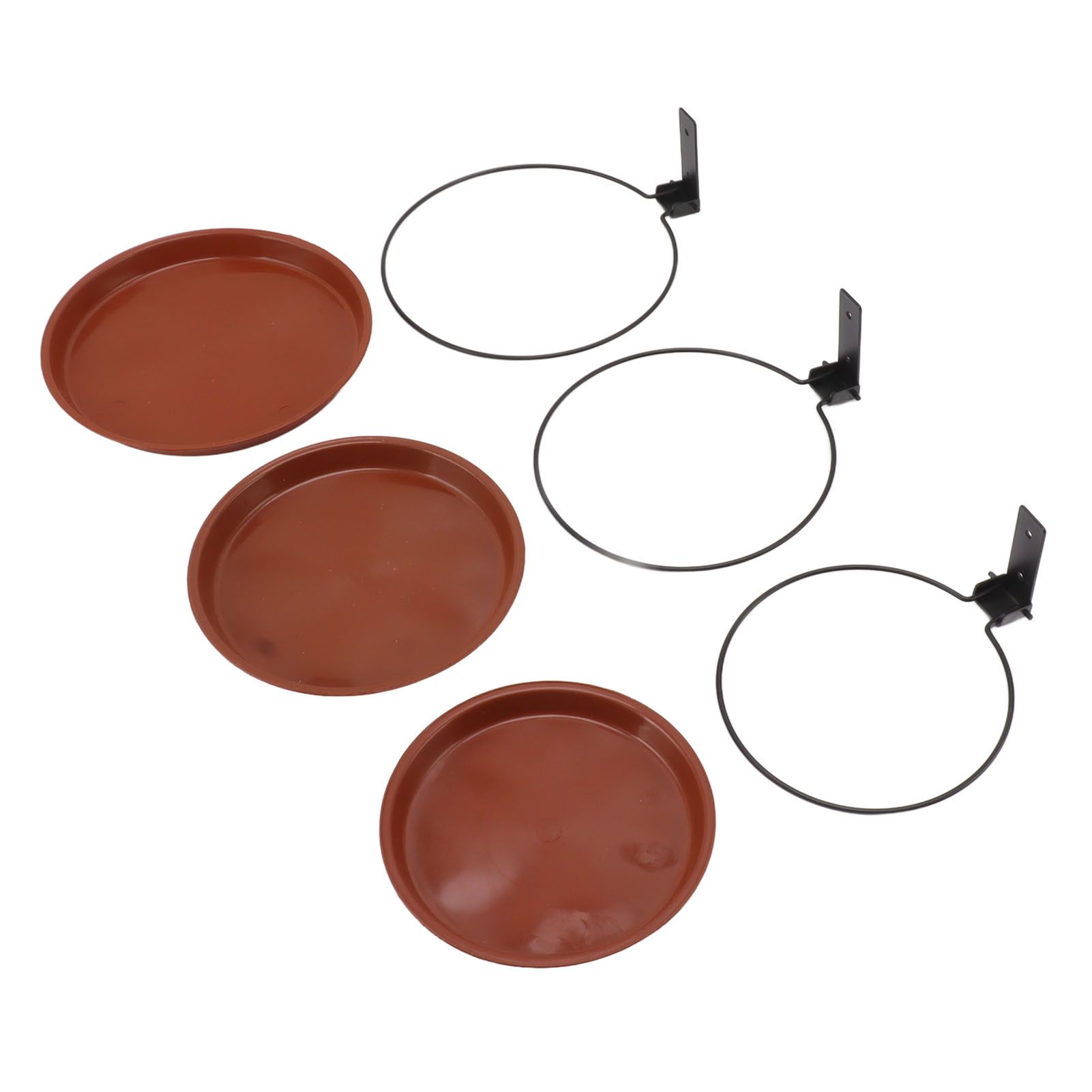 Tree Mounted Bird Feeder Tree Mounted Bird Bath Bowl with Heavy Duty Metal Ring for Backyard Terrace 3 Pot and 3 Bracket - Image 6
