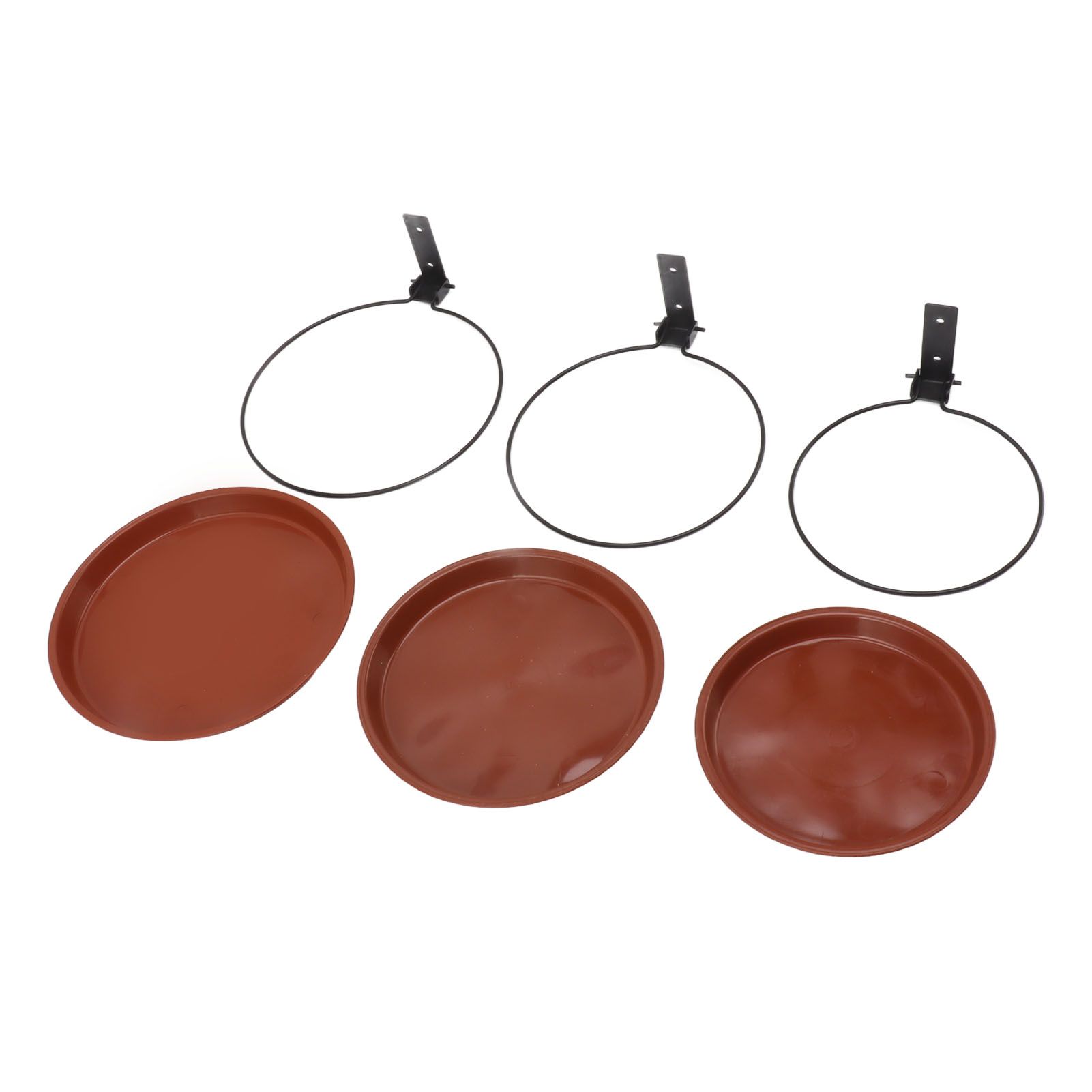 Tree Mounted Bird Feeder Tree Mounted Bird Bath Bowl with Heavy Duty Metal Ring for Backyard Terrace 3 Pot and 3 Bracket - Image 7
