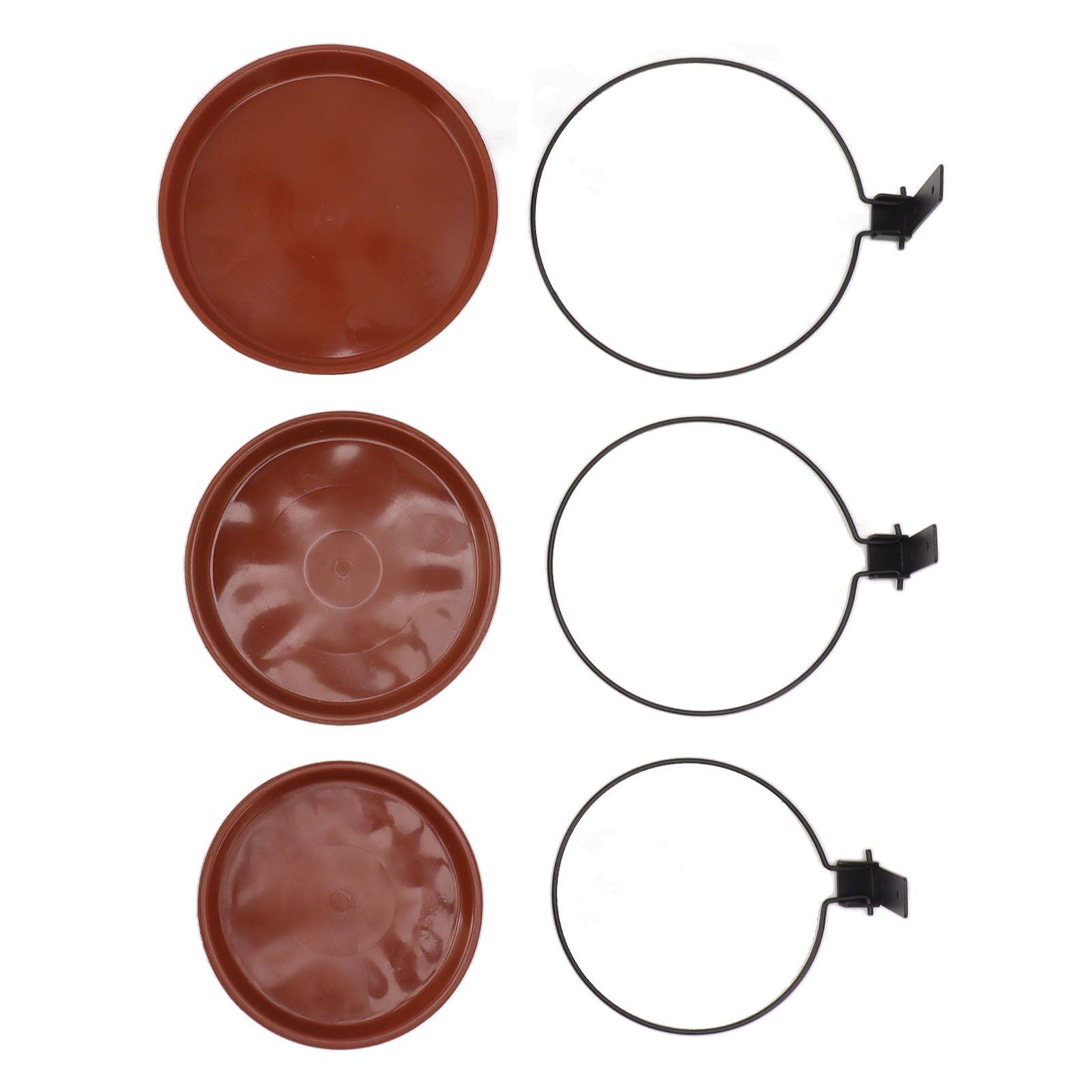 Tree Mounted Bird Feeder Tree Mounted Bird Bath Bowl with Heavy Duty Metal Ring for Backyard Terrace 3 Pot and 3 Bracket - Image 8