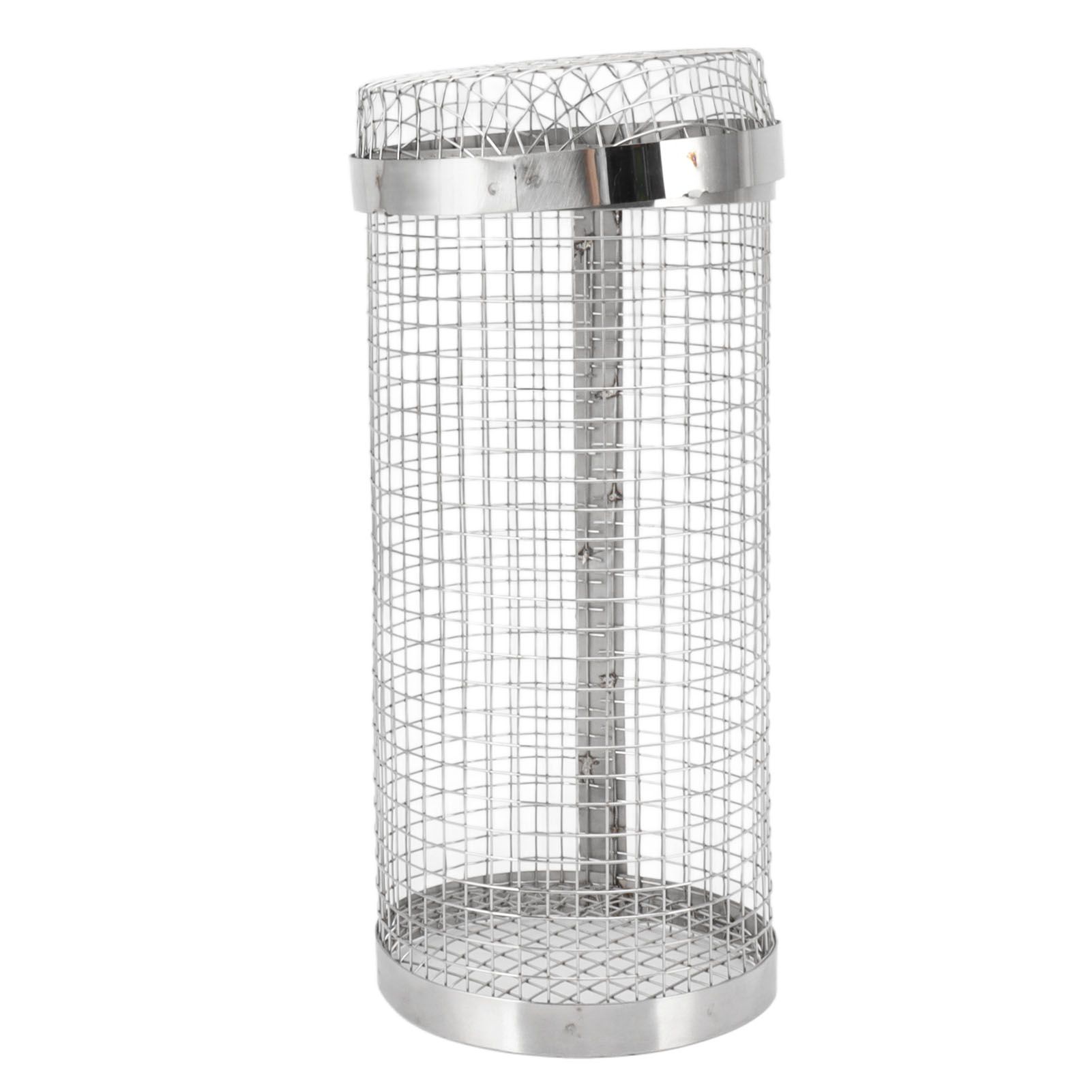 Barbecue Grilling Basket Stainless Steel Heat Resistant Rust Prevention BBQ Grill Cage with Hook for Camping Party 20cm/7.9in - Image 7