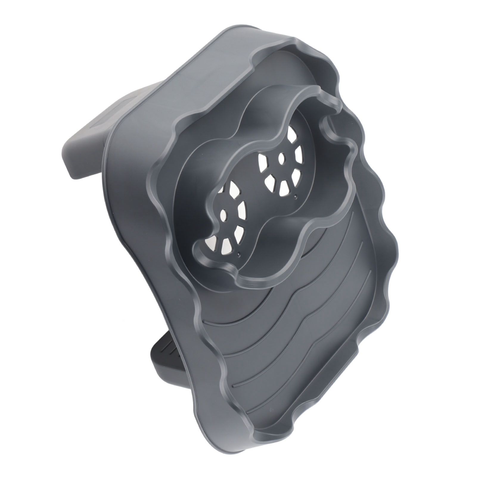 Hot Tub Table Tray with Drain Holes Anti Slip Adjustable Hot Tub Side Table for Swimming Pools SPA Bathtub Grey - Image 1