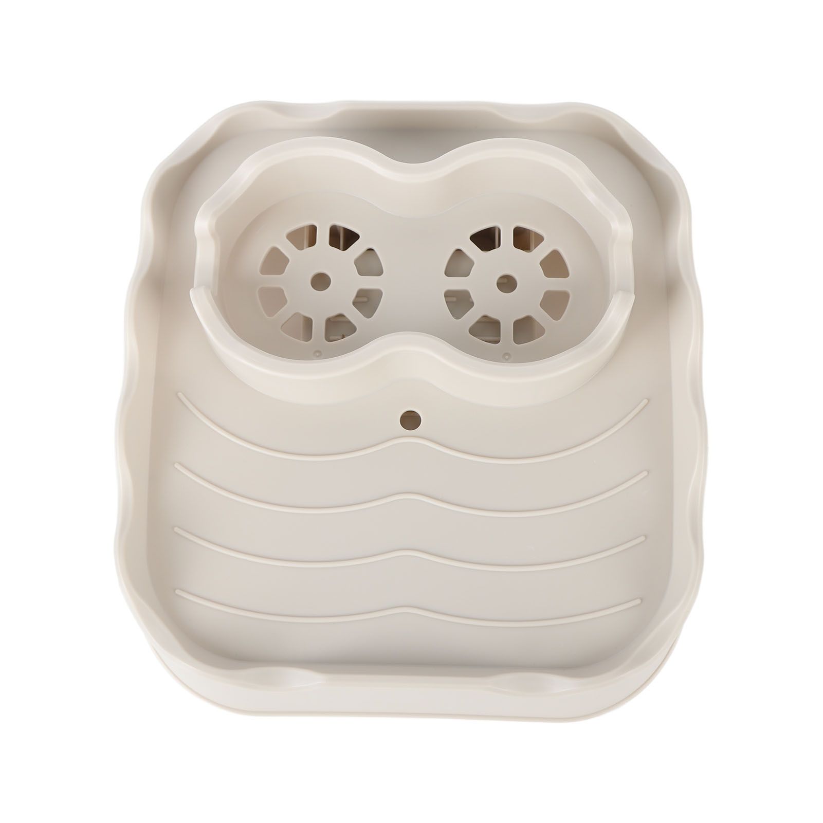 Hot Tub Table Tray with Drain Holes Anti Slip Adjustable Hot Tub Side Table for Swimming Pools SPA Bathtub Beige - Image 1