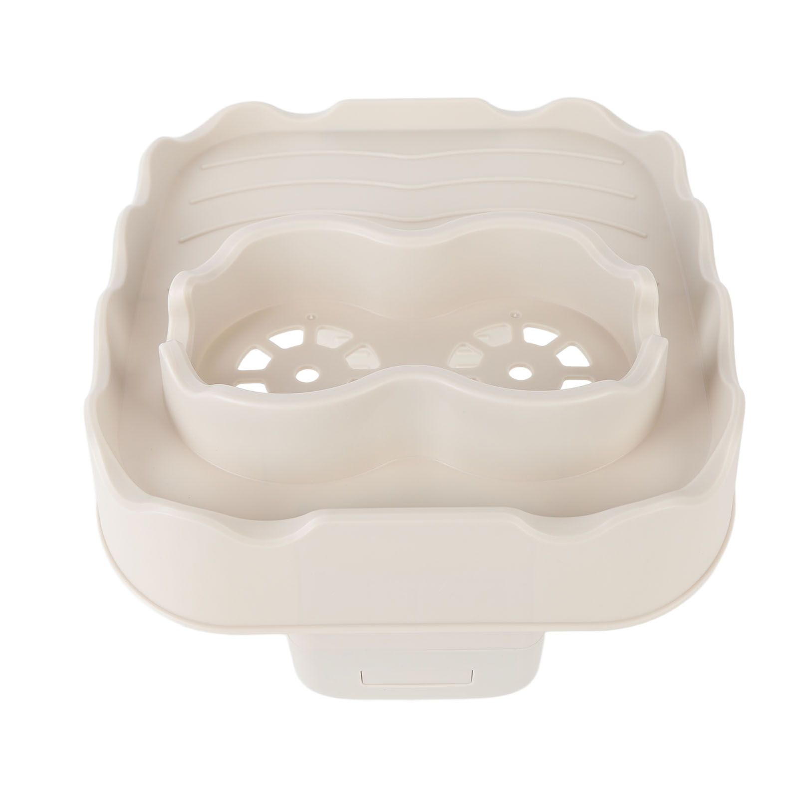 Hot Tub Table Tray with Drain Holes Anti Slip Adjustable Hot Tub Side Table for Swimming Pools SPA Bathtub Beige - Image 4