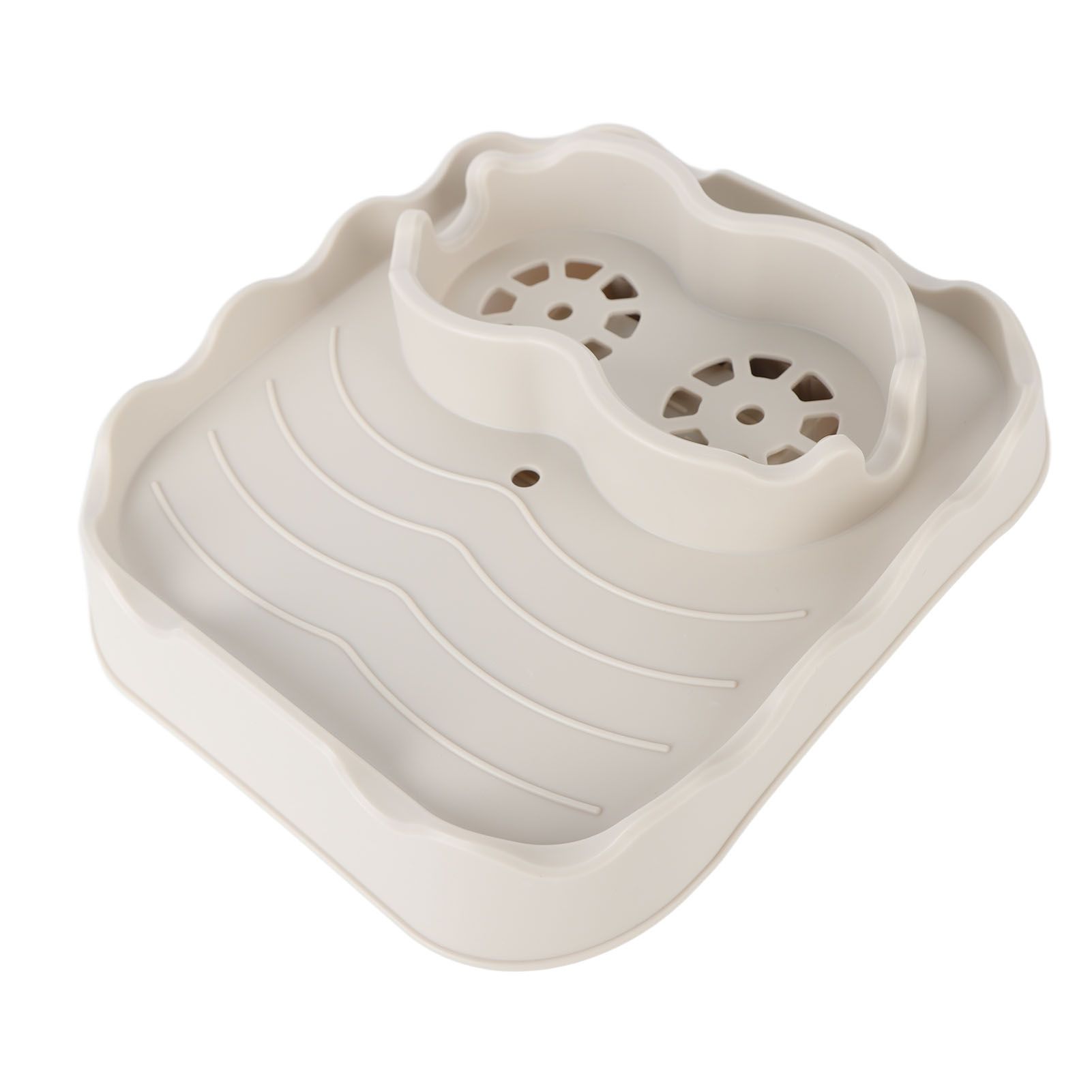 Hot Tub Table Tray with Drain Holes Anti Slip Adjustable Hot Tub Side Table for Swimming Pools SPA Bathtub Beige - Image 8