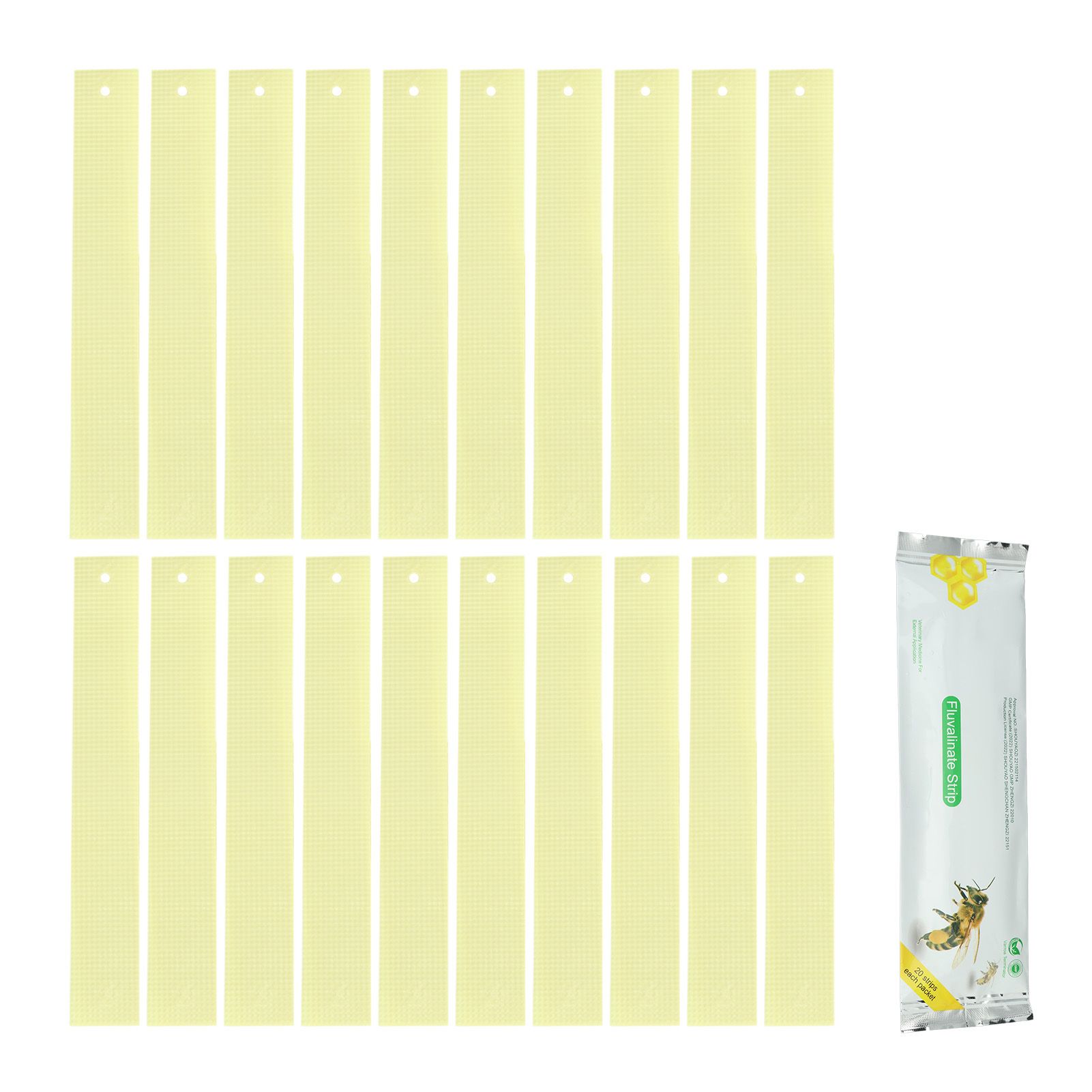 20Pcs Fluvalinate Strips Set Beekeeping Medicine Tools for Beehive Varroa Mite Removal - Image 1