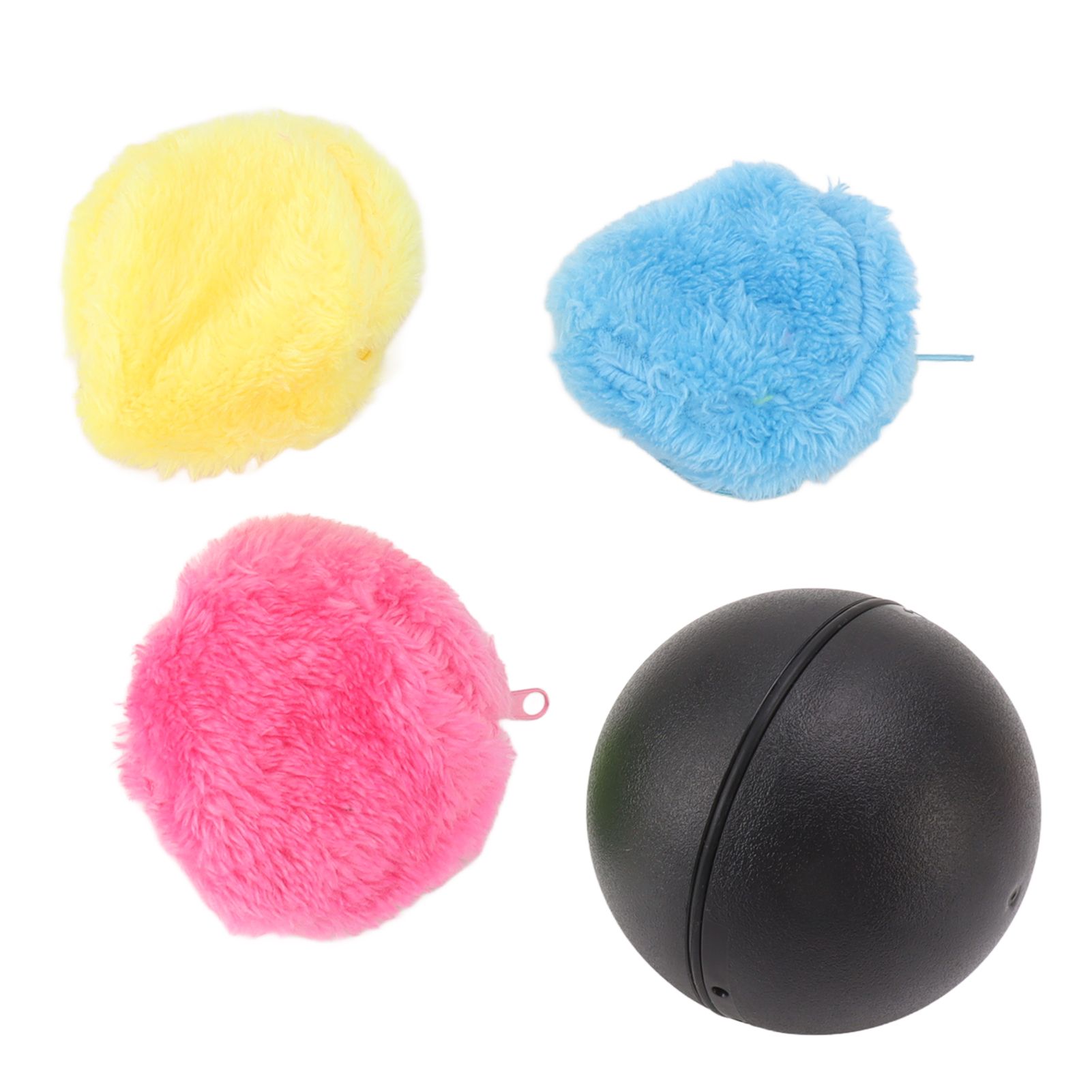 Automatic Rolling Ball Floor Cleaning Attract Attention Pet Interactive Roller Ball Toy with Plush Cover - Image 1
