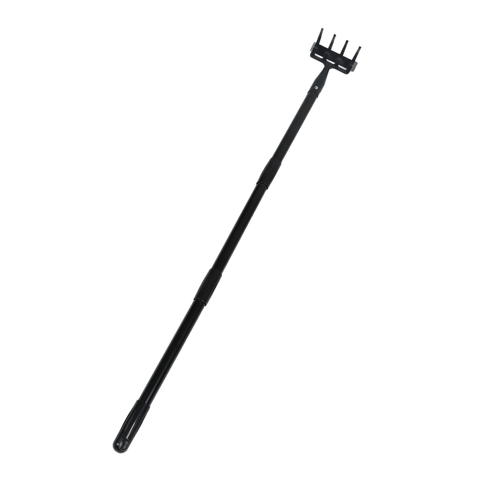 Weeding Rake Adjustable Length Stainless Steel Ergonomic Handle Hand Rake Garden Tool for Cultivating Loosening 3 Sections - Image 4