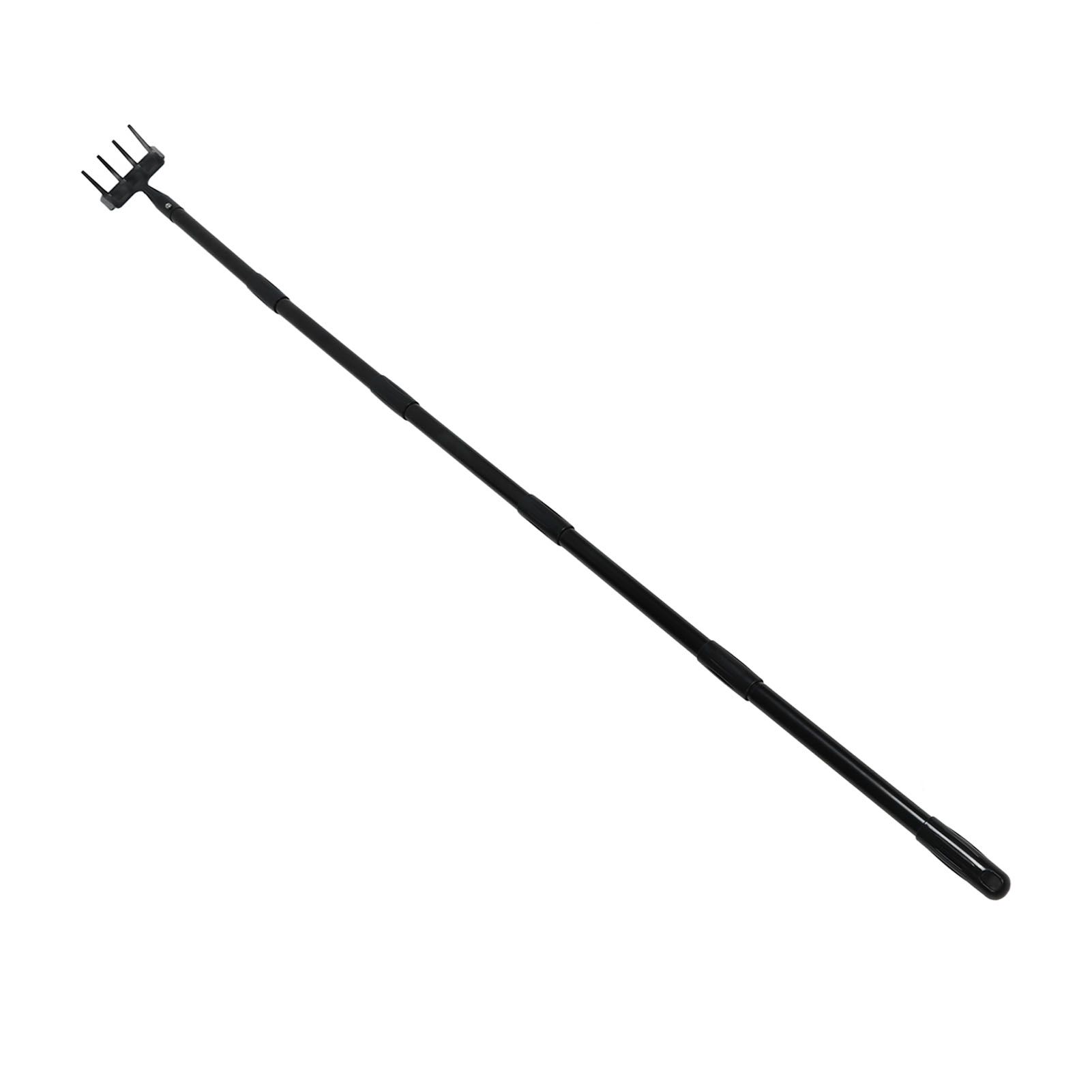 Weeding Rake Adjustable Length Stainless Steel Ergonomic Handle Hand Rake Garden Tool for Cultivating Loosening 5 Sections - Image 2