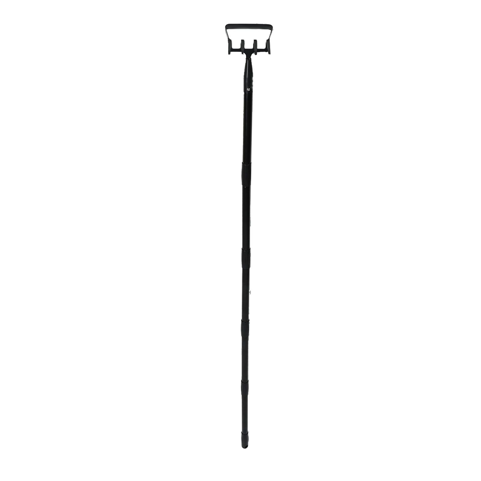 Weeding Rake Adjustable Length Stainless Steel Ergonomic Handle Hand Rake Garden Tool for Cultivating Loosening 5 Sections - Image 7